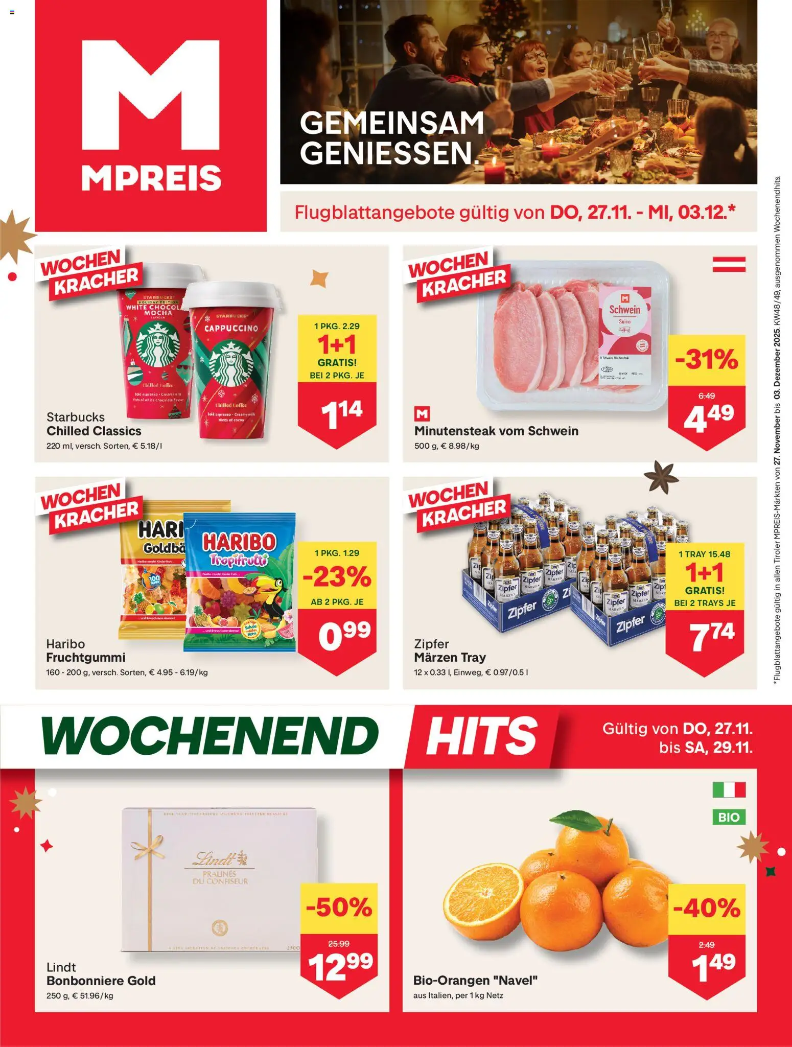 MPREIS Flugblatt gültig ab 27.11.2025 | Seite: 1