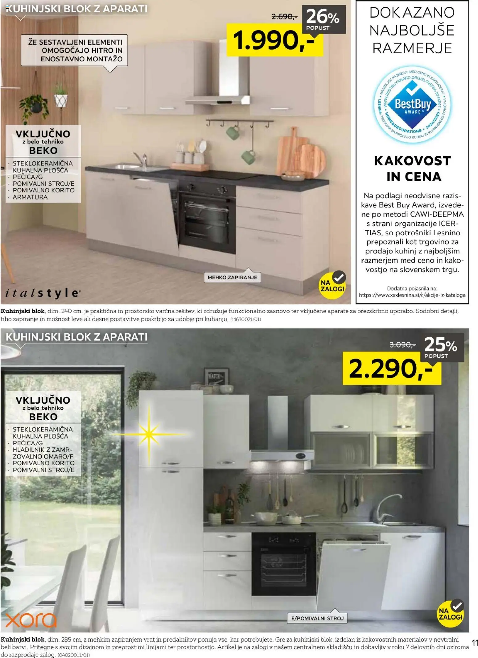 Novi XXXL Lesnina katalog ponudbe – veljaven od 17.02.2026 | Stran: 11 | Izdelki: Hladilnik, Kuhalna plosca, Pomivalno korito, Blok