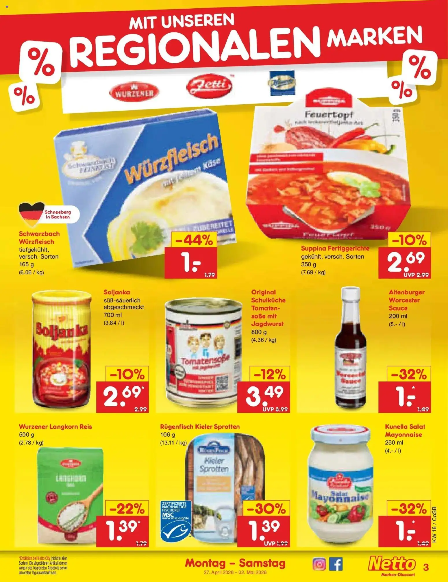 Netto Marken-Discount Prospekt Bitterfeld-Wolfen	 – gültig ab 27.04.2026 | Seite: 35 | Produkte: Käse, Mayonnaise, Reis, Salat