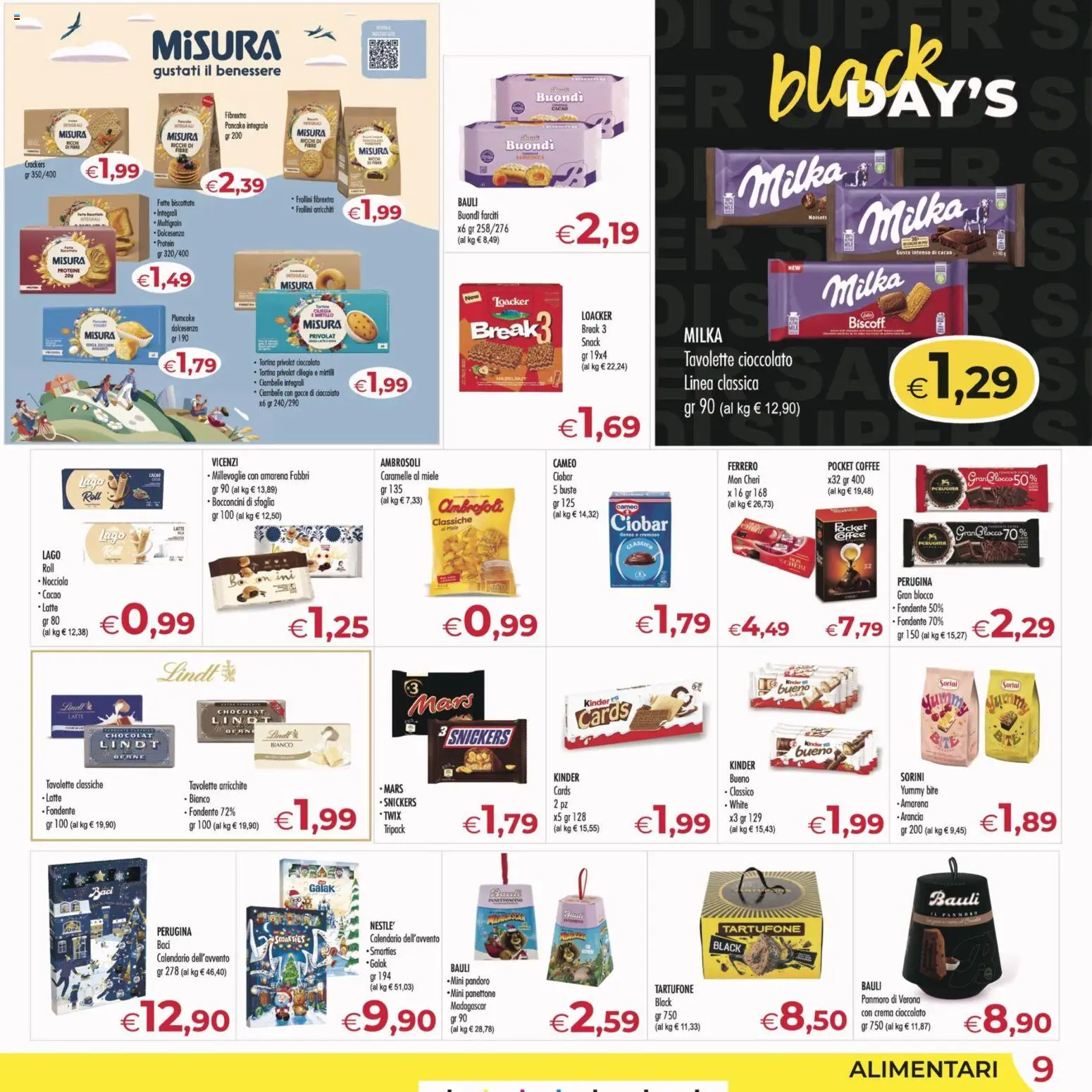 Volantino MerSi Supermercati del 17.11.2025 | Pagina: 9 | Prodotti: Crema, Caramelle, Crackers, Cacao