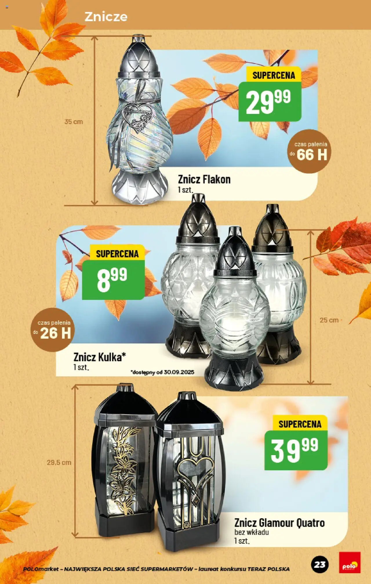 POLOmarket Gazetka - Jesień od 12.09.2025 | Strona: 23 | Produkty: Znicze