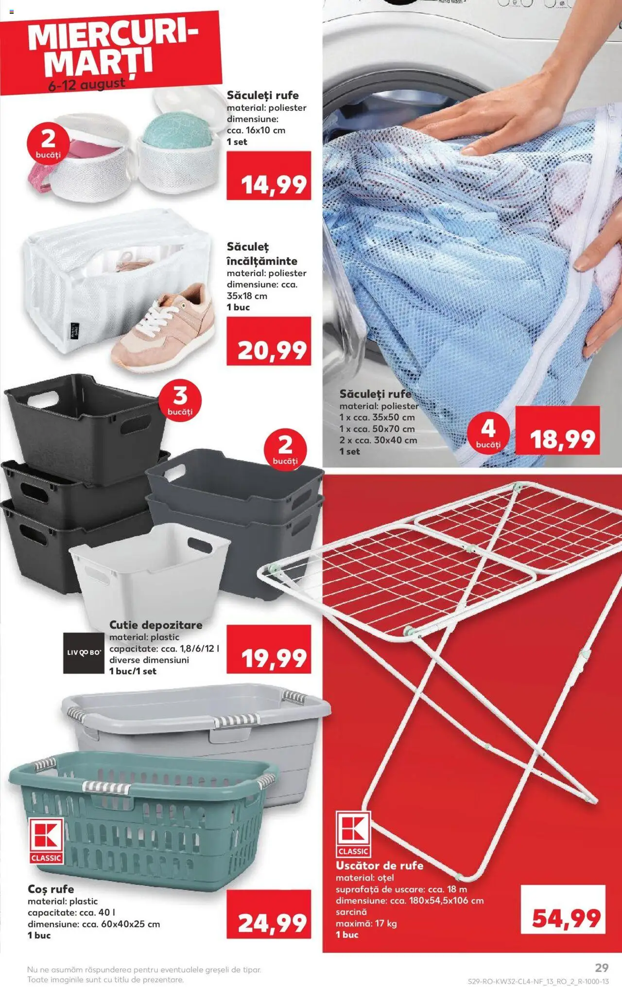 Catalog Kaufland - Galați – valabil de la 06.08.2025 | Pagină: 29 | Produse: Uscător, Coș, Cutie, Bornoz takımı