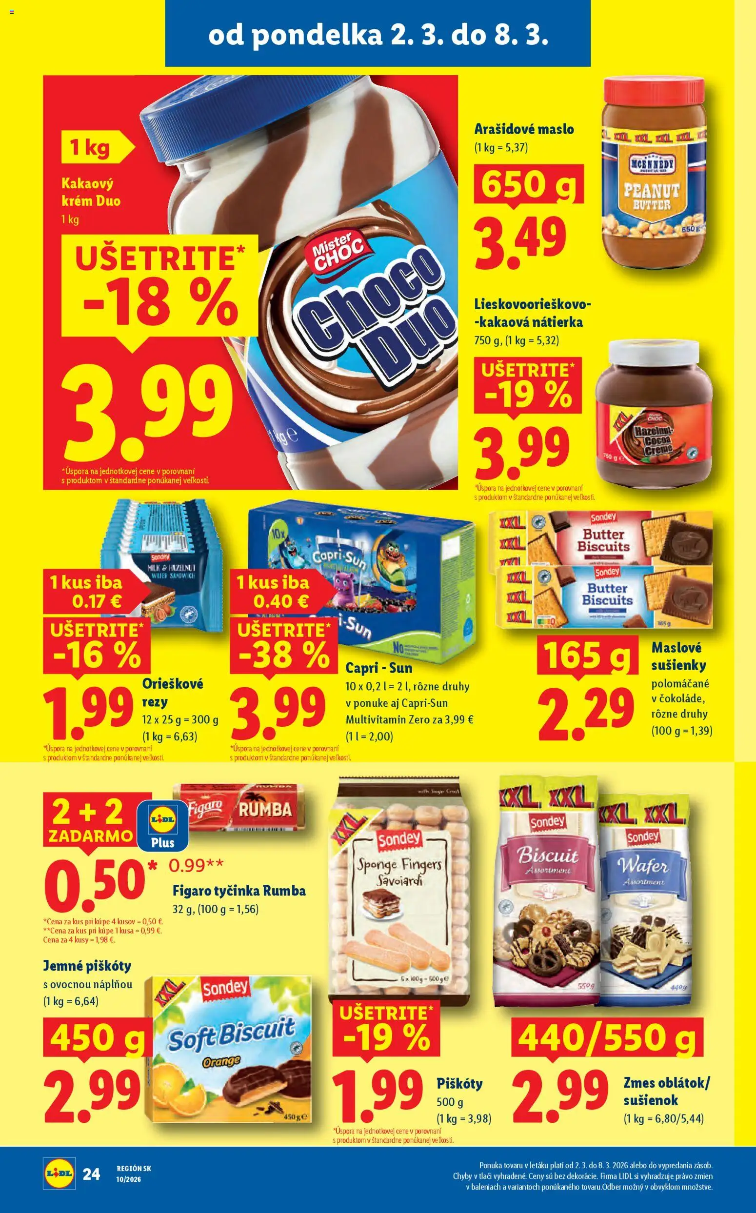 Nové Lidl akcie – leták je platný od 02.03.2026 | Strana: 26 | Produkty: Maslo, Maslove sušienky, Krém