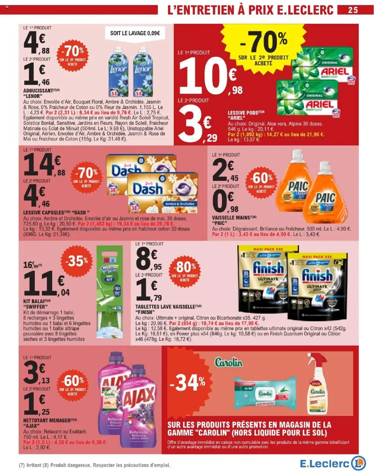 {H1} | Page: 25 | Produits: Lenor, Coton, Balai, Lessive