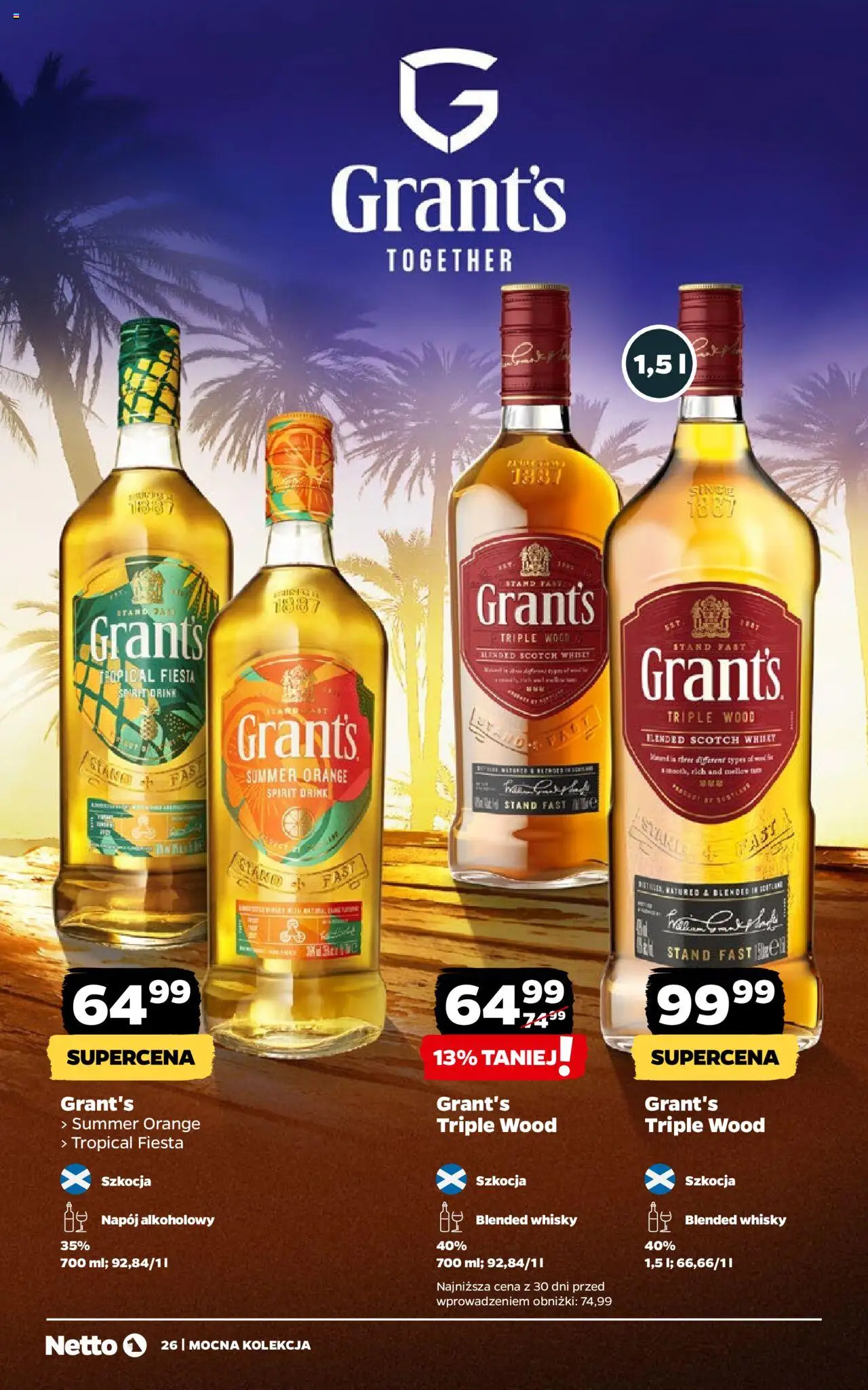 Netto gazetka - Mocna Kolekcja od 01.07.2025 | Strona: 26 | Produkty: Grant's, Whisky