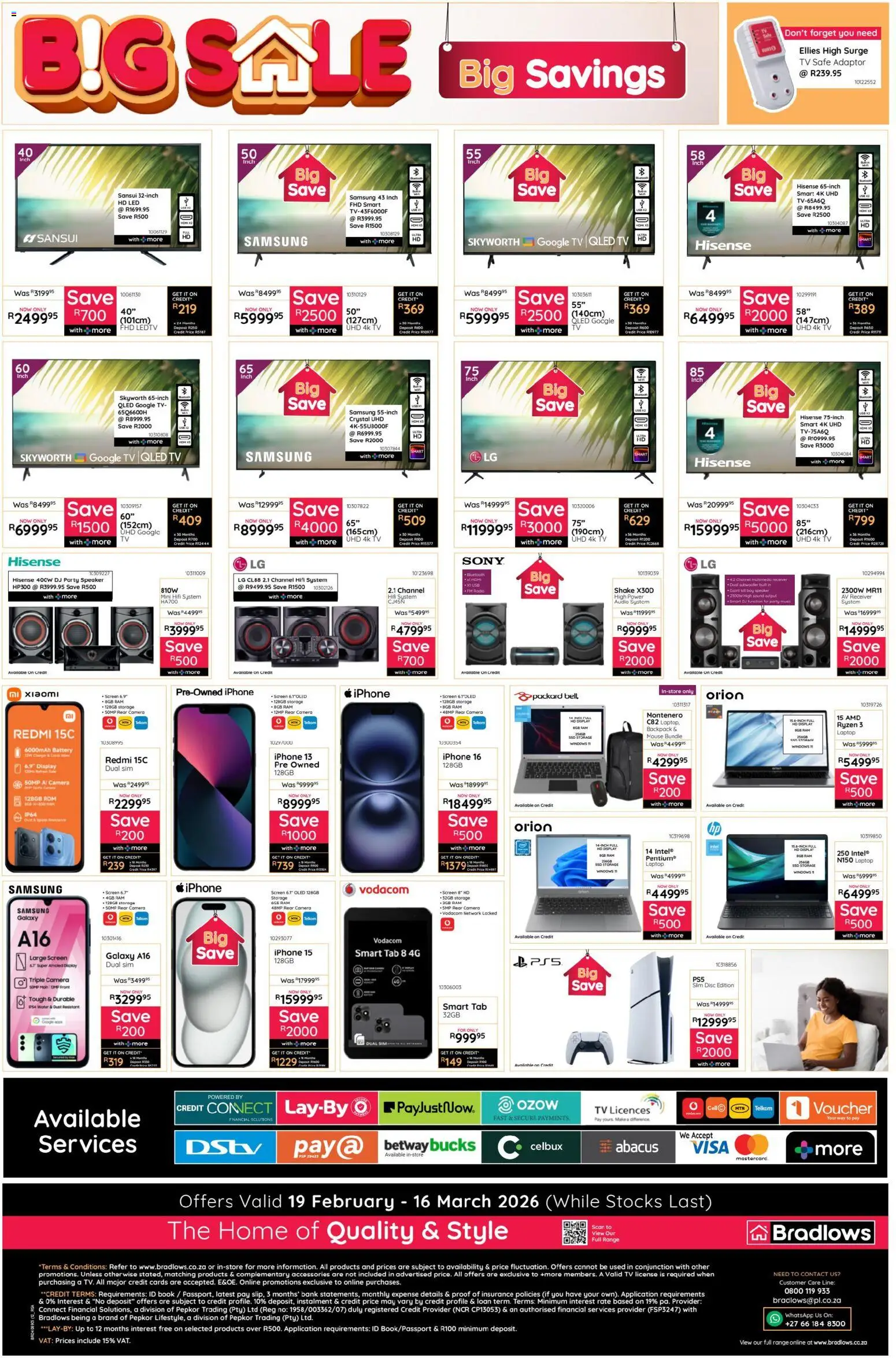 New Bradlows catalogue – valid from 19.02.2026 | Page: 12 | Products: Camera, Speaker, TV, Subwoofer