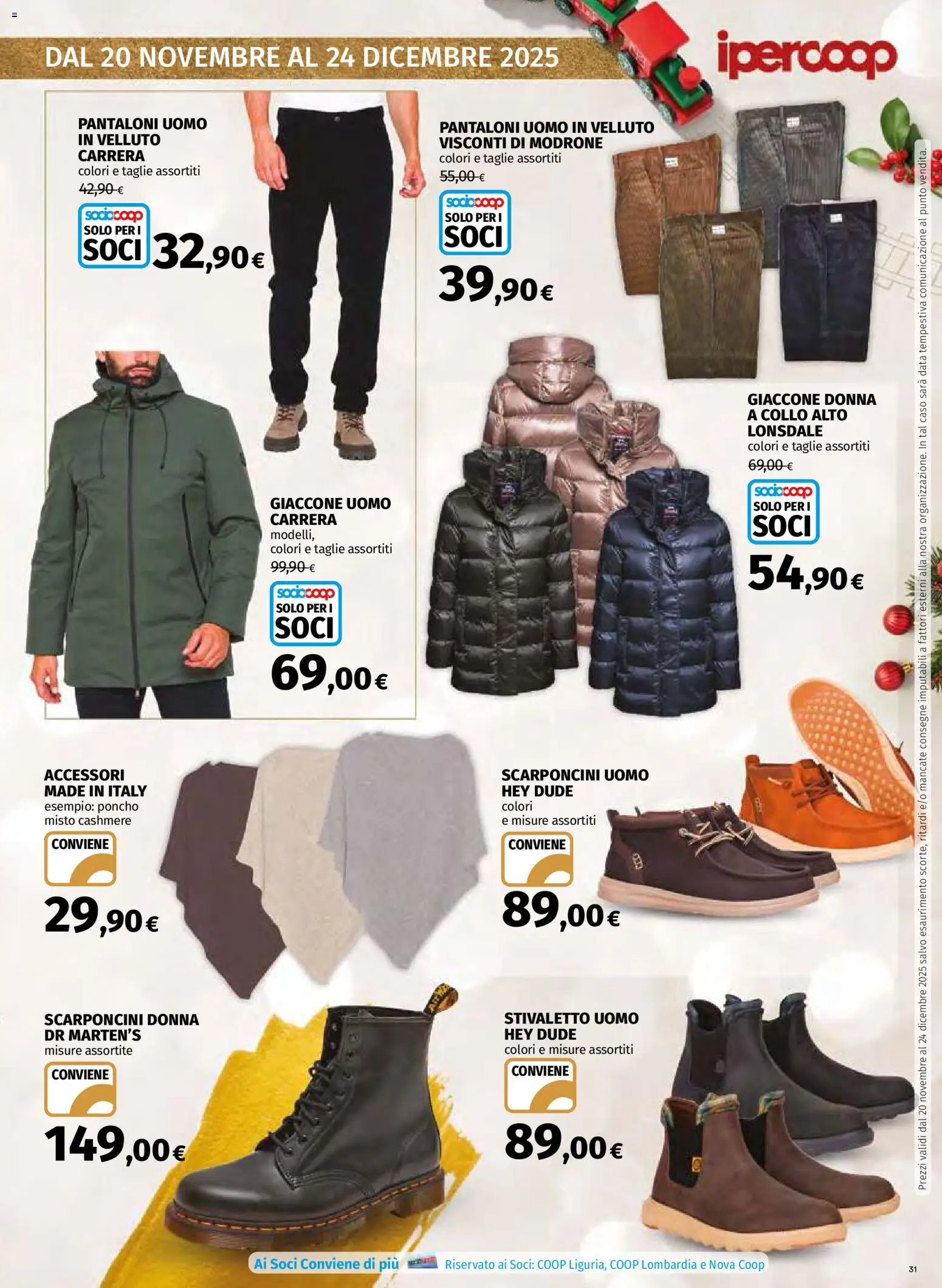 Volantino Ipercoop del 20.11.2025 | Pagina: 31 | Prodotti: Pantaloni, Data