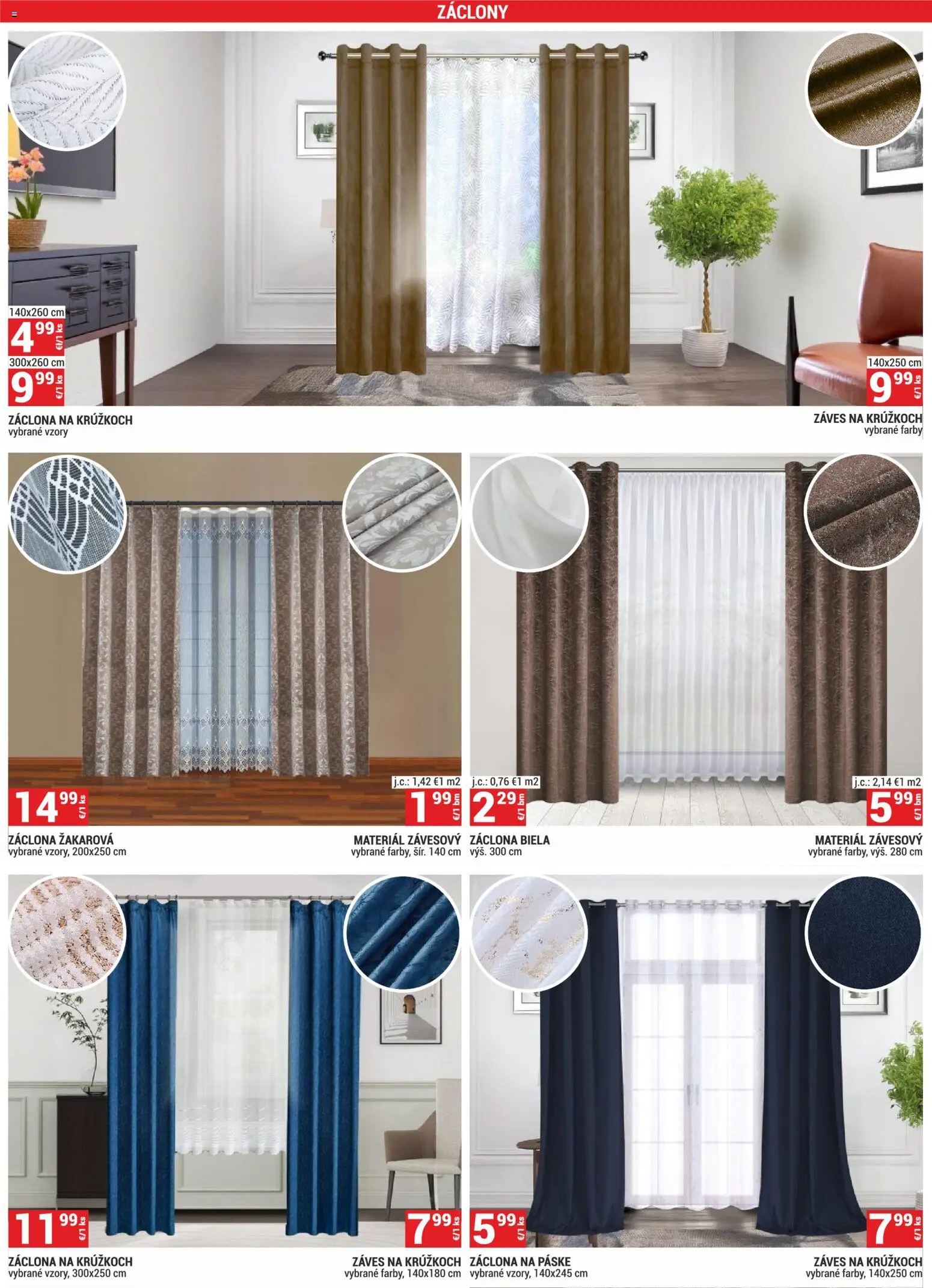 Nové Merkury Market akcie – leták je platný od 02.01.2026 | Strana: 17 | Produkty: Záclony