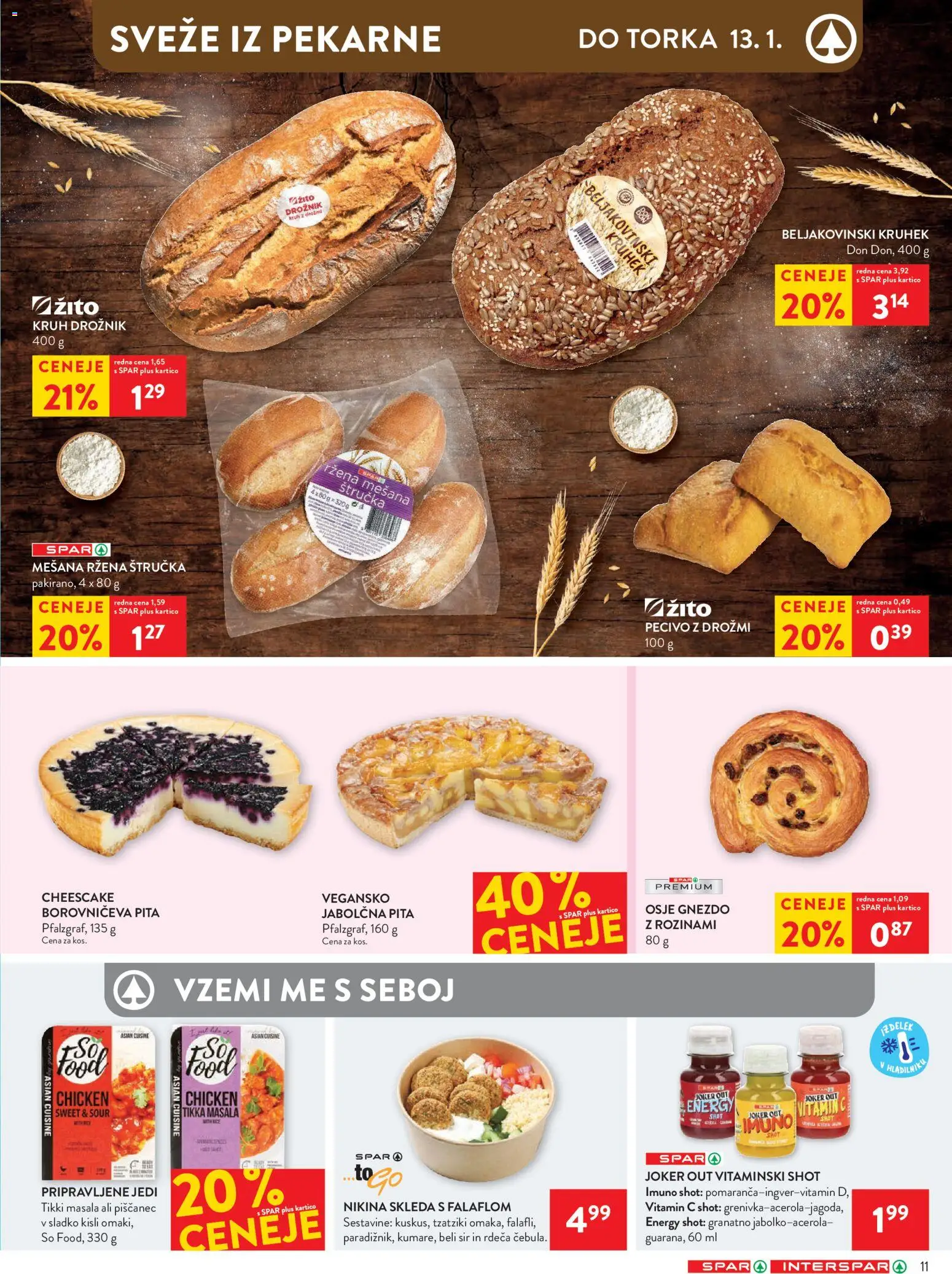 Novi Spar katalog ponudbe – veljaven od 07.01.2026 | Stran: 11 | Izdelki: Štručka, Pita, Limpiador íntimo, Sir