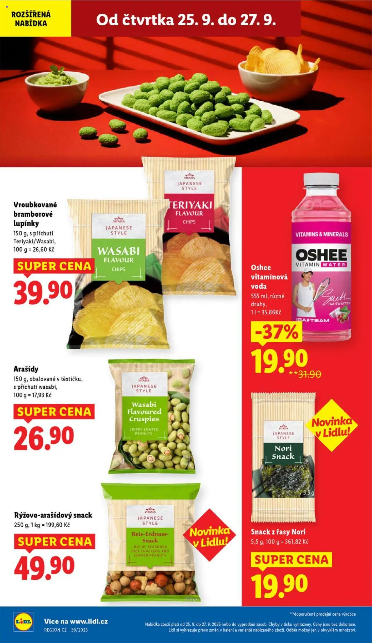 Lidl leták od 25.09.2025 | Strana: 24 | Produkty: Voda, Wasabi, Arašídy