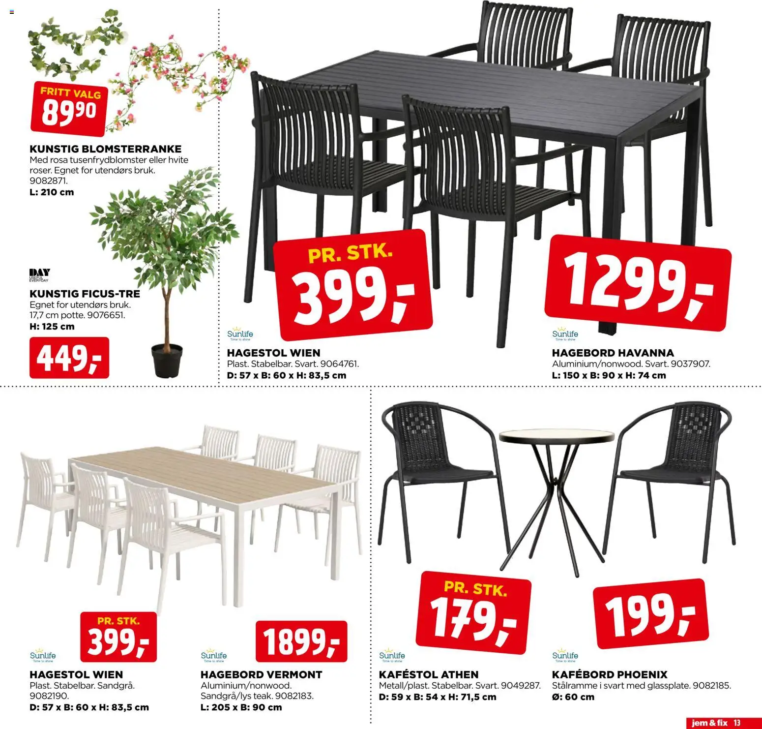 {H1} | Side: 13 | Produkter: Hagebord, Hagestol