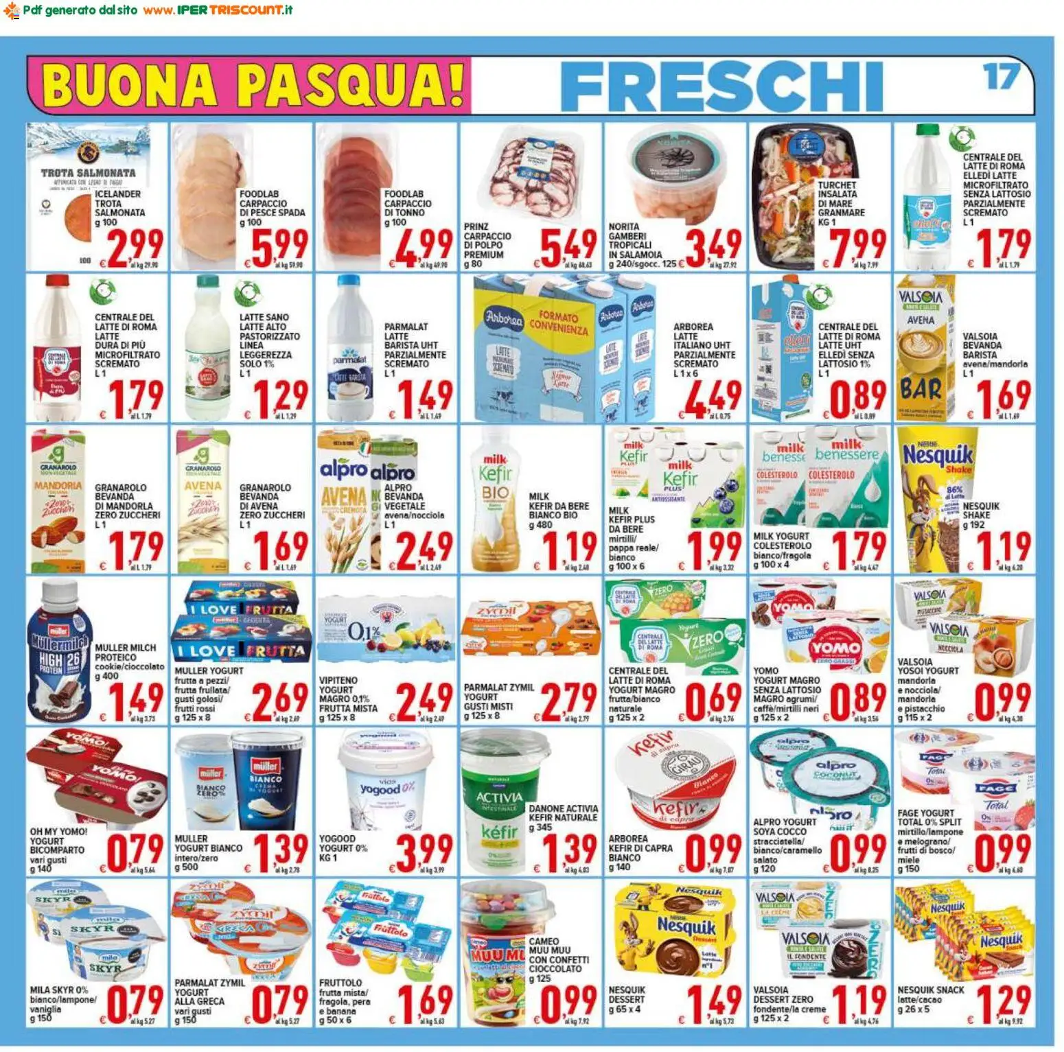 Volantino Ipertriscount del 27.03.2026 | Pagina: 17 | Prodotti: Gamberi, Trota, Frutta, Tonno