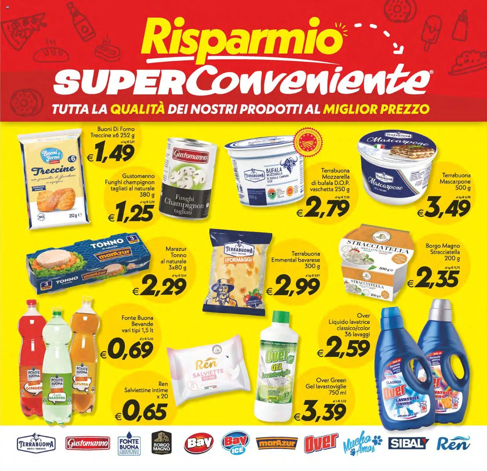 Volantino SuperConveniente del 25.11.2025 | Pagina: 17 | Prodotti: Latte, Lavastoviglie, Mascarpone, Emmental