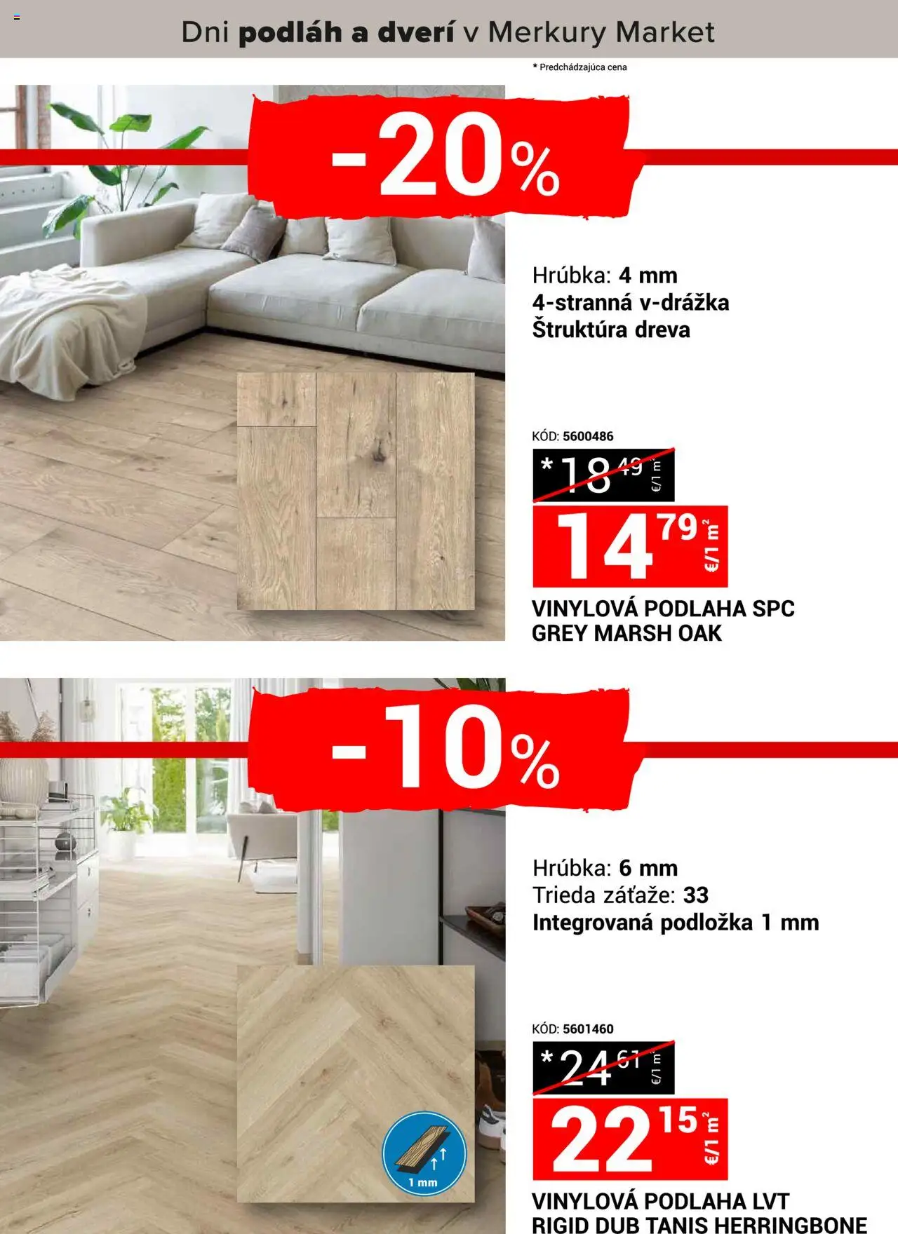 Nové Merkury Market akcie – leták je platný od 18.10.2025 | Strana: 6 | Produkty: Vinylová podlaha, Podlaha