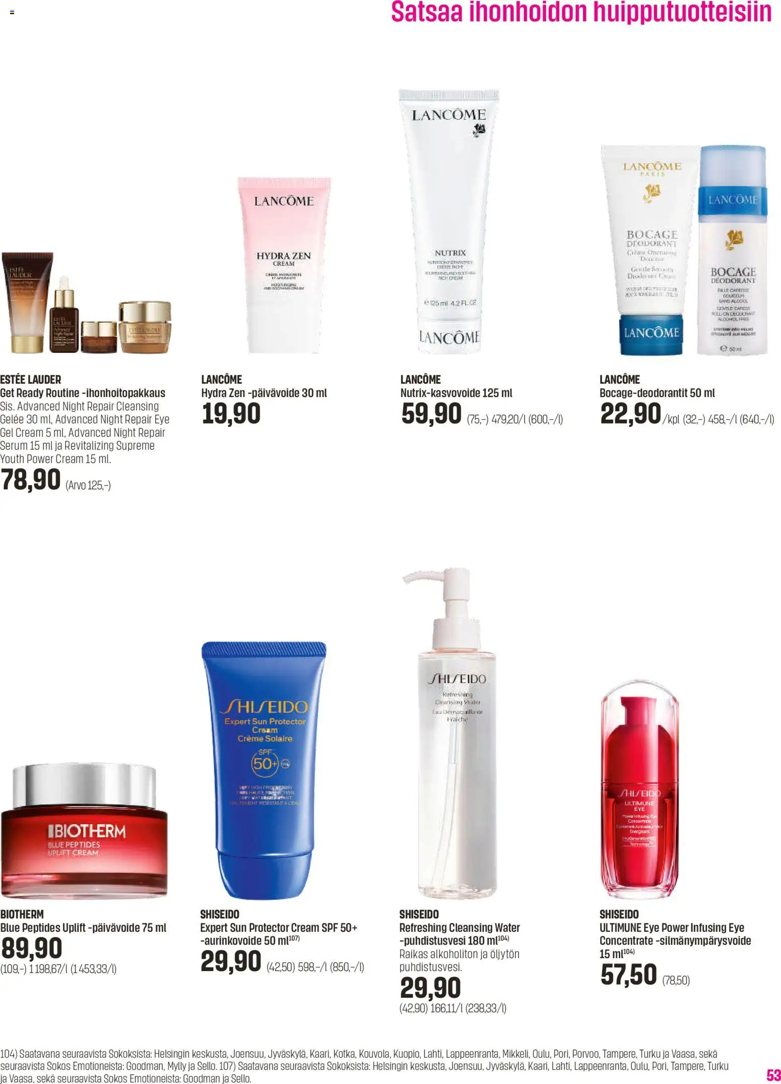 Sokos tarjoukset - Emotion 3plus1 – voimassa 25.03.2026 alkaen | Sivu: 53 | Tuotteet: Aurinkovoide, Silmänympärysvoide