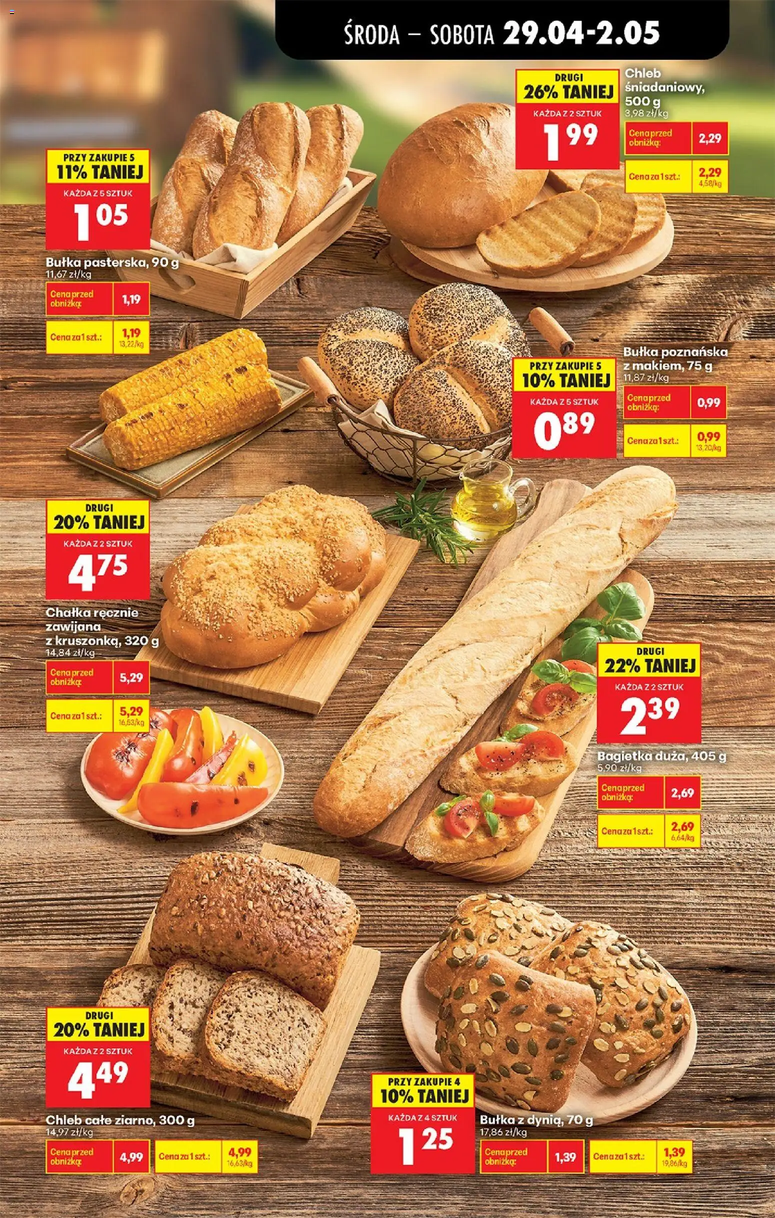 Biedronka gazetka od środy od 29.04.2026 | Strona: 55 | Produkty: Bułka, Bagietka, Chleb, Bułka poznańska