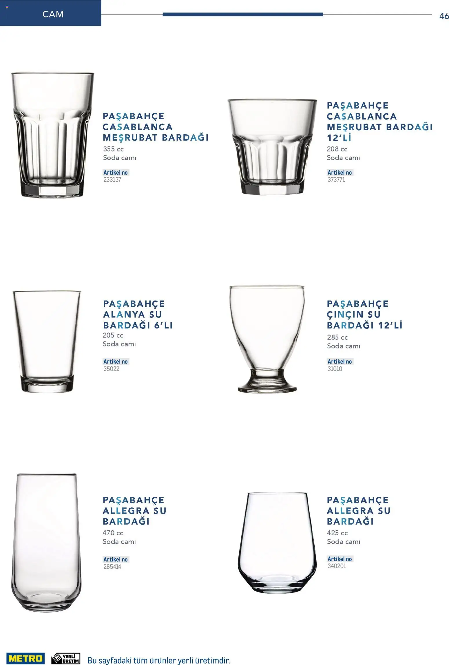 Metro - Profesyonel Çözümler - 26.12.2025 tarihinden itibaren geçerlidir | Sayfa: 46 | Ürünler: Su, Soda, Su bardağı