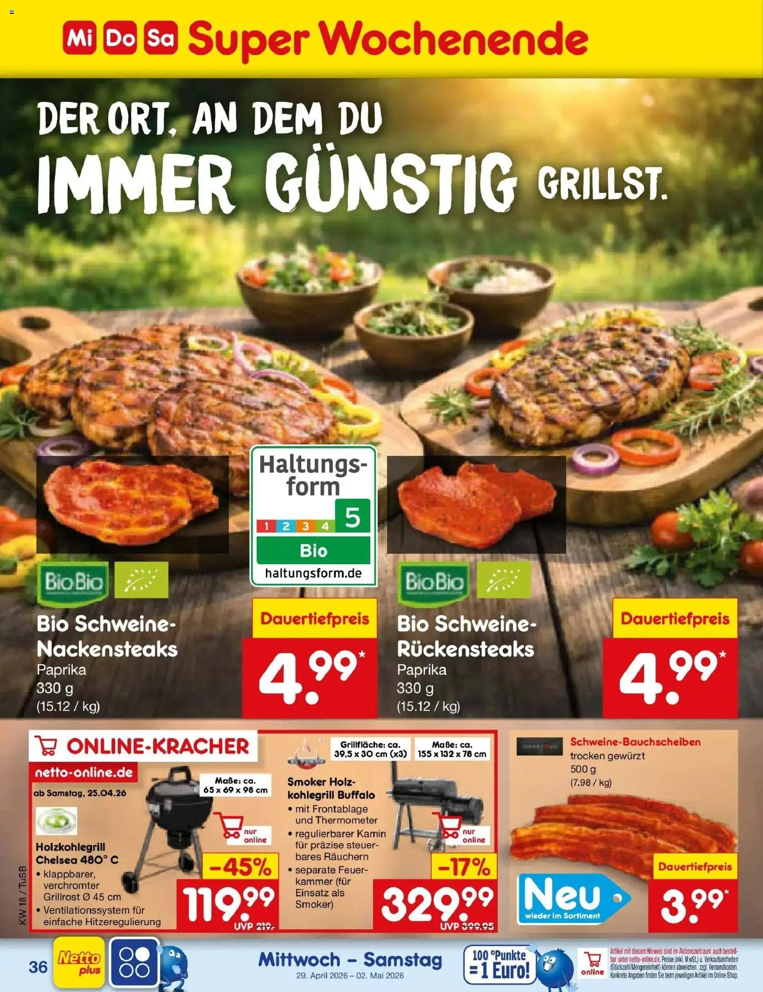 Netto Marken-Discount Prospekt Lahr-Langenwinkel	 – gültig ab 27.04.2026 | Seite: 50 | Produkte: Nackensteaks, Thermometer, Kamin, Paprika