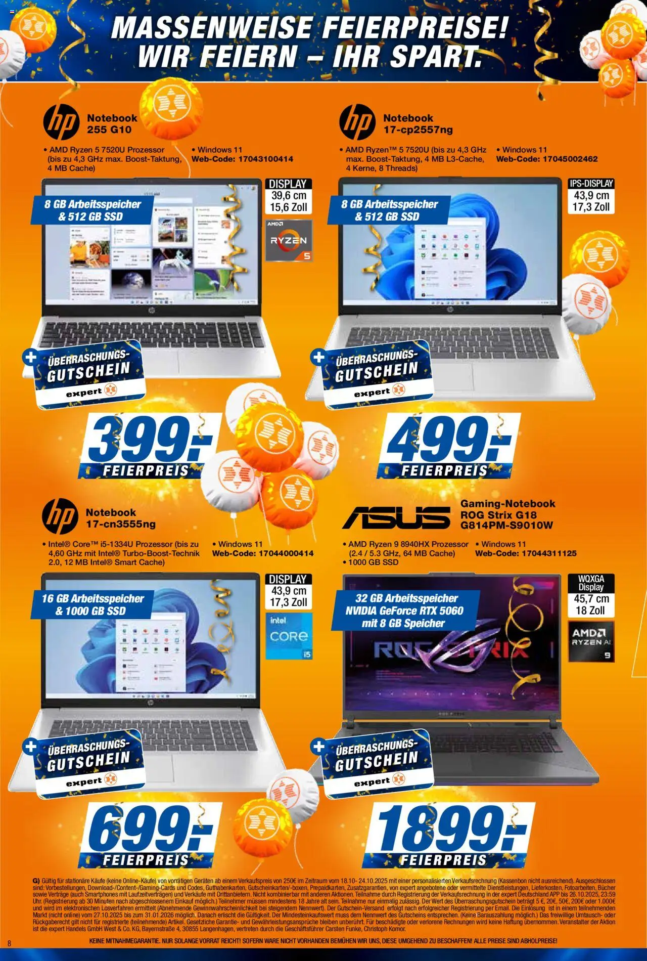 Expert Prospekt 	 – gültig ab 17.10.2025 | Seite: 8 | Produkte: Smartphones, Notebook