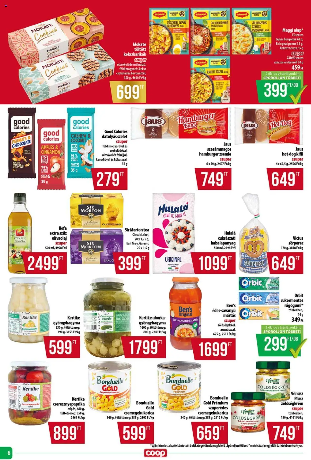 COOP akciós ujság - amely érvényes a következő dátumtól: 18.09.2025 | Oldal: 6 | Termékek: Extra szűz olivaolaj, Penne, Tea, Olívaolaj