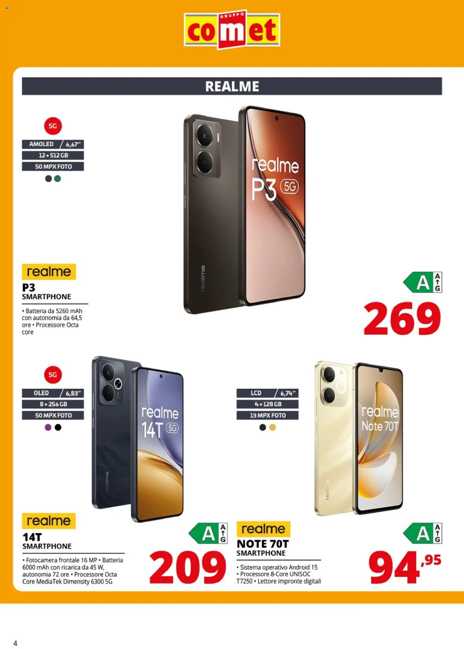 Volantino Comet del 20.03.2026 | Pagina: 4 | Prodotti: Smartphone, Fotocamera, Batteria