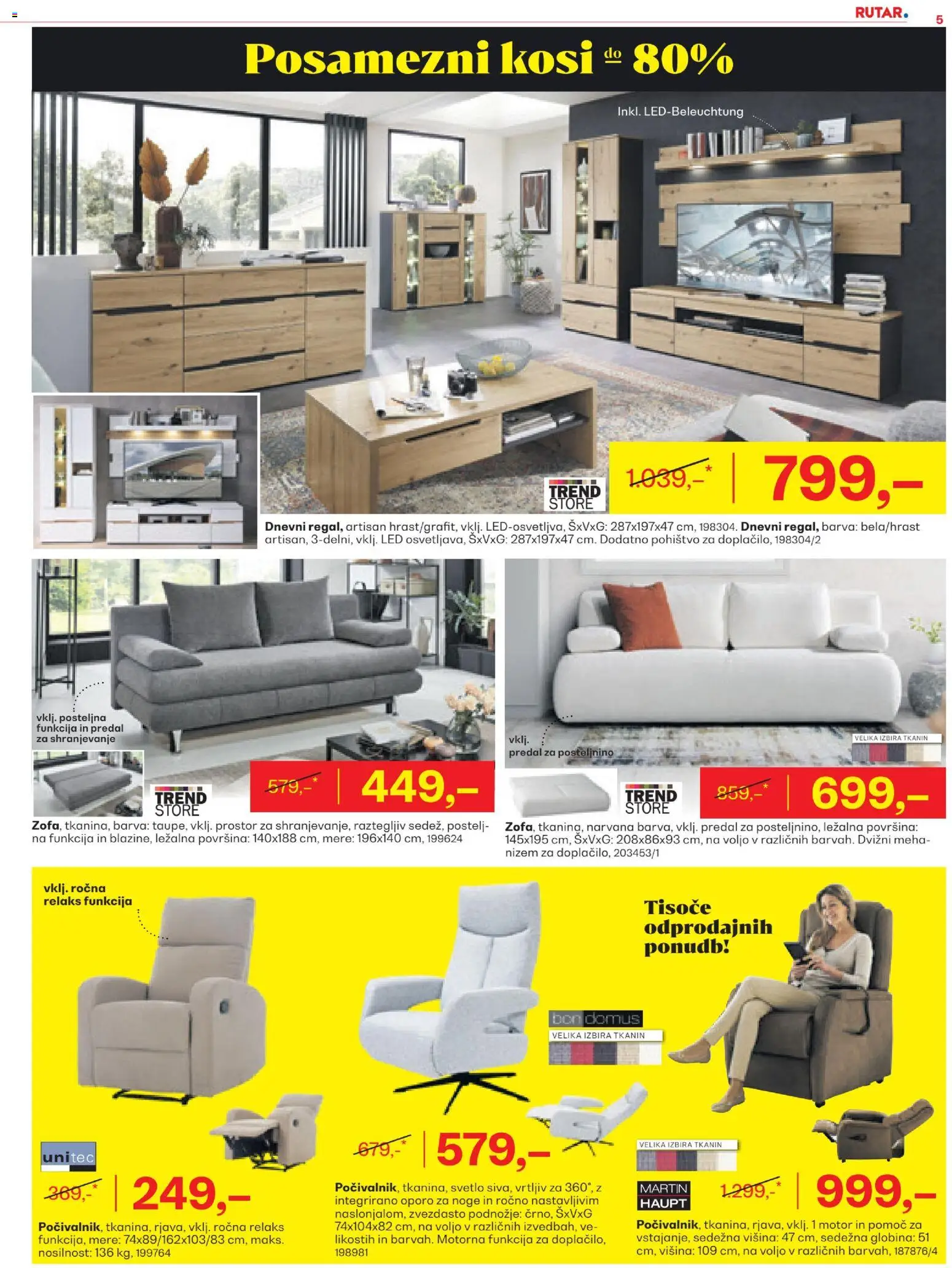 Novi Rutar katalog ponudbe – veljaven od 15.01.2026 | Stran: 5 | Izdelki: Pohištvo, Barva