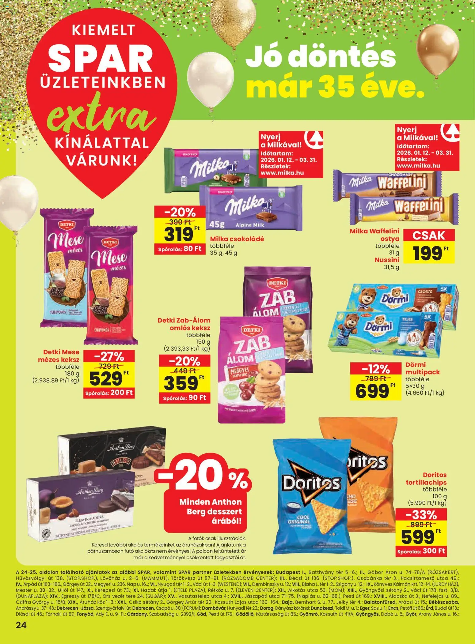 Spar akciós ujság - amely érvényes a következő dátumtól: 29.01.2026 | Oldal: 5 | Termékek: Waffelini, Tortillachips, Csokoládé, Keksz