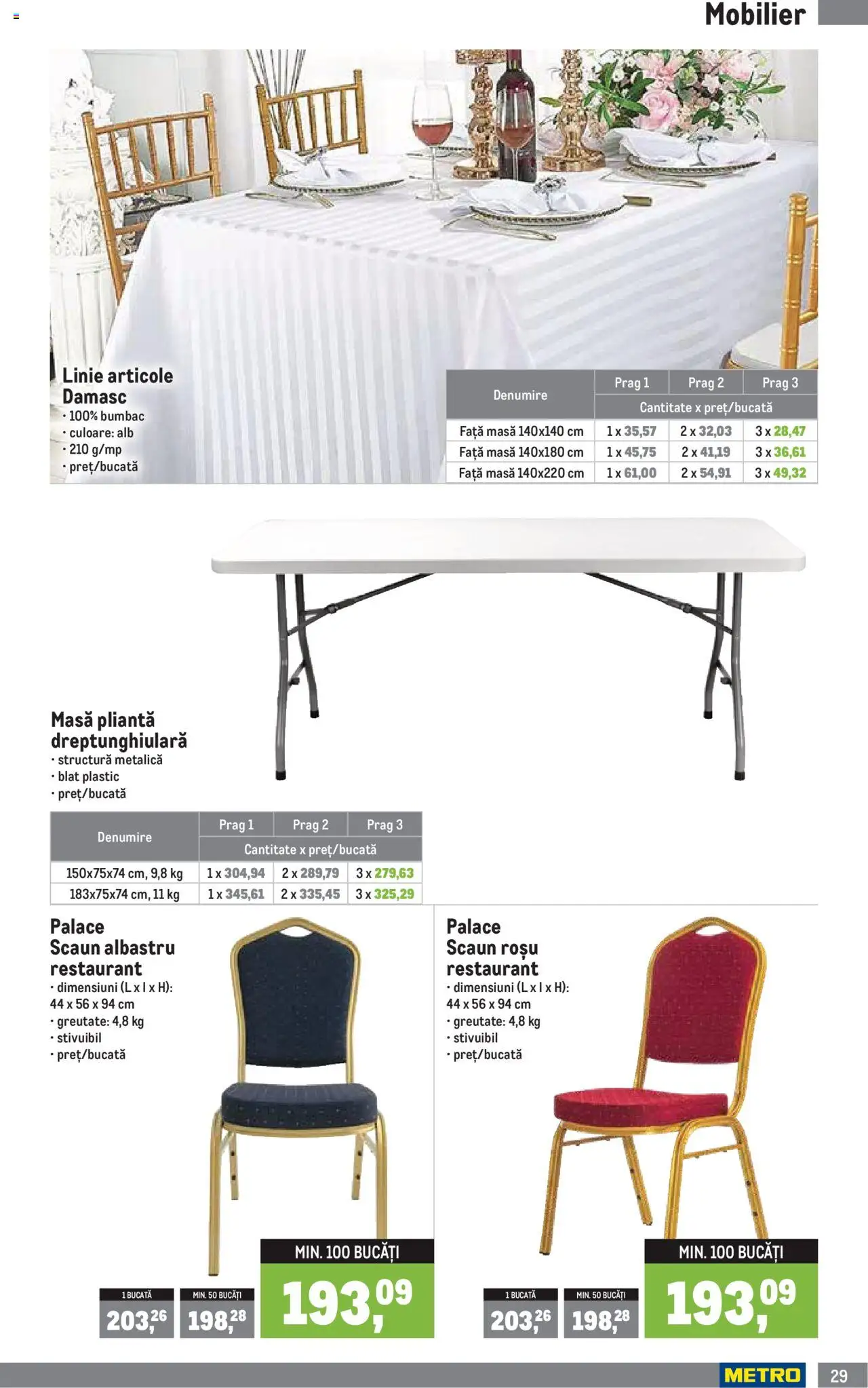 Noul catalog Metro – valabil de la 01.10.2025 | Pagină: 29 | Produse: Masă, Scaun