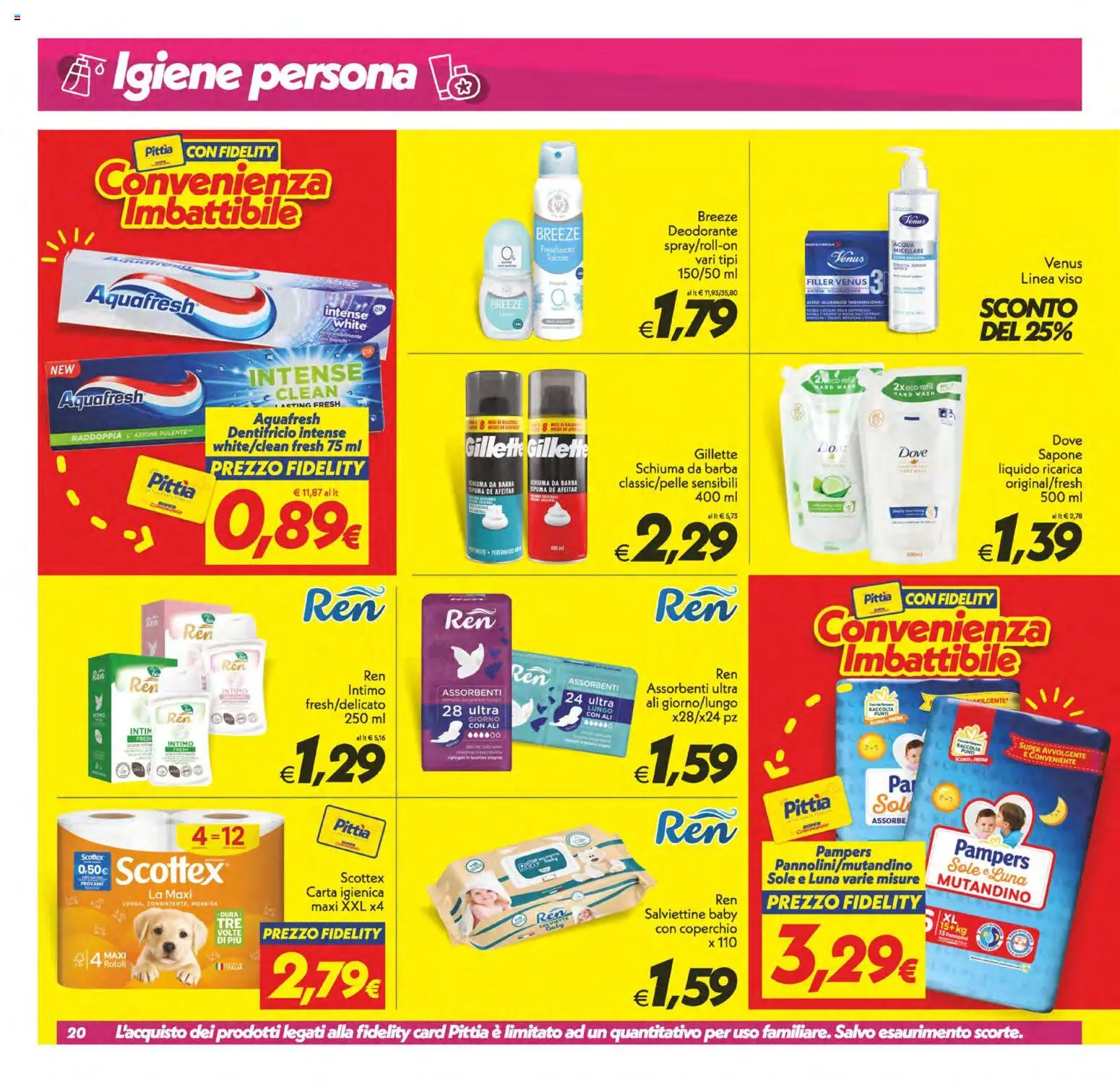 Volantino SuperConveniente del 06.03.2026 | Pagina: 20 | Prodotti: Acqua micellare, Schiuma da barba, Sapone, Dentifricio