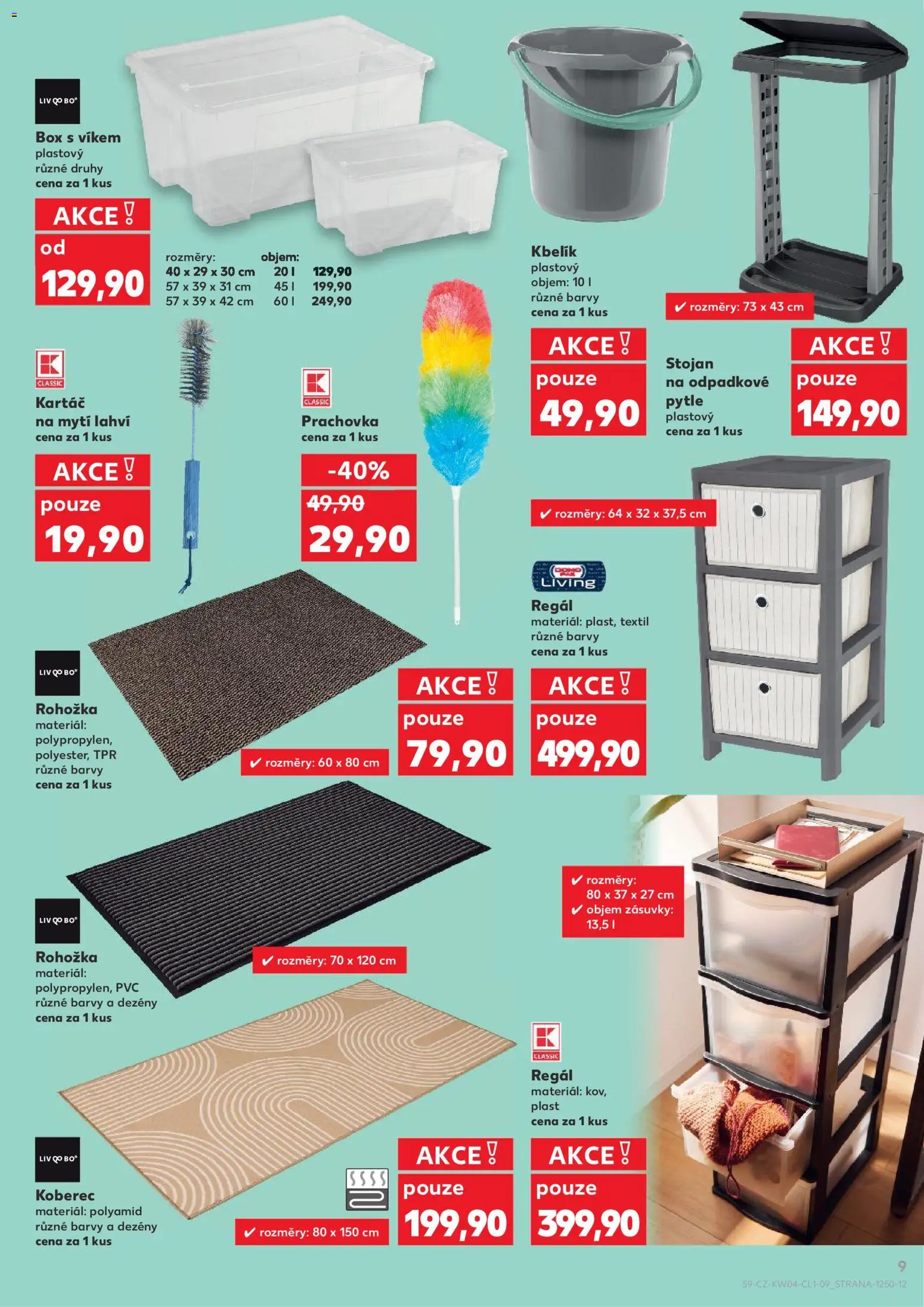 Kaufland leták - Spotřební zboží od 21.01.2026 | Strana: 9 | Produkty: Box, Stojan na odpadkové pytle, Barvy, Kartáč