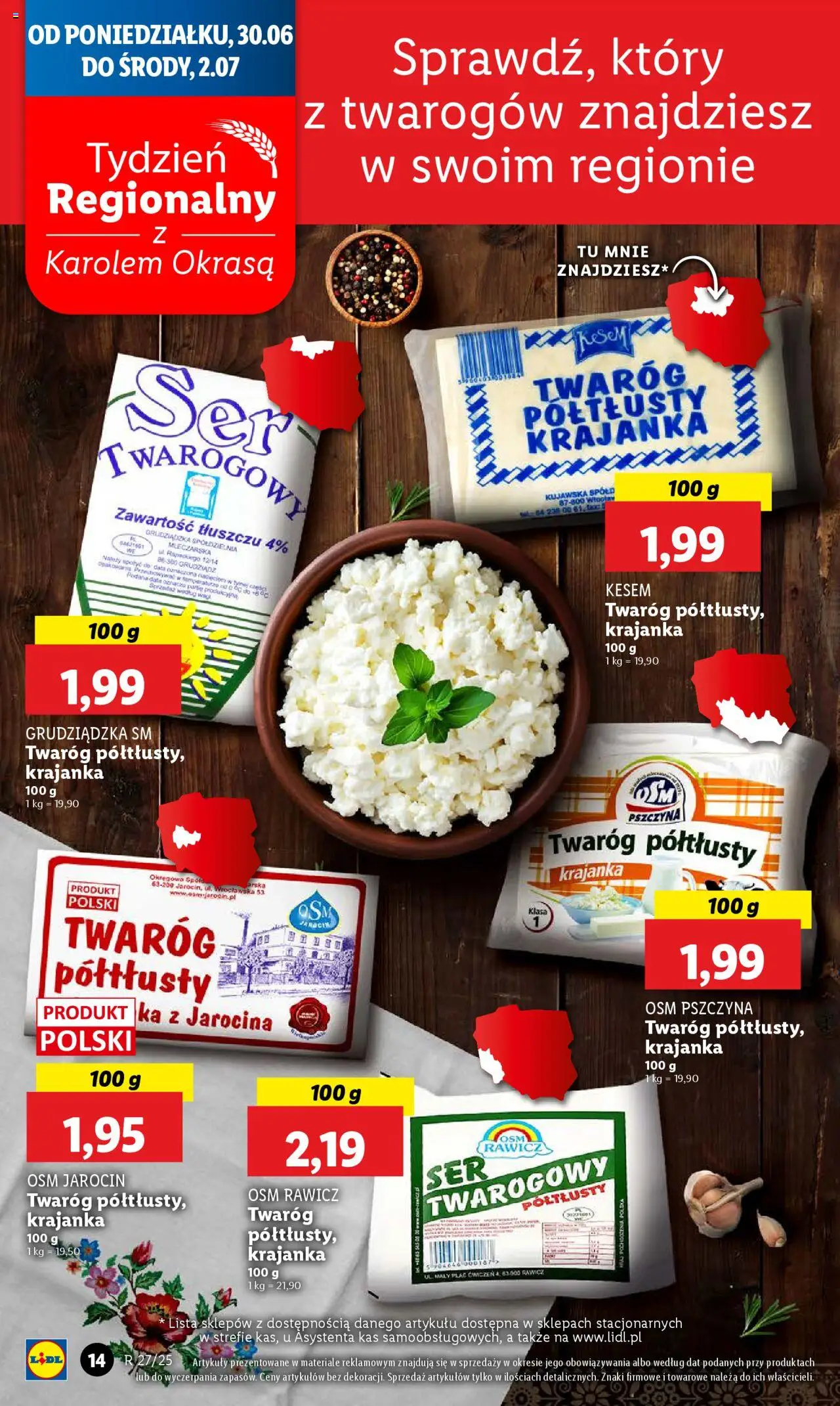 Lidl Gazetka od 30.06.2025 | Strona: 18 | Produkty: Twaróg półtłusty, Ser, Twaróg