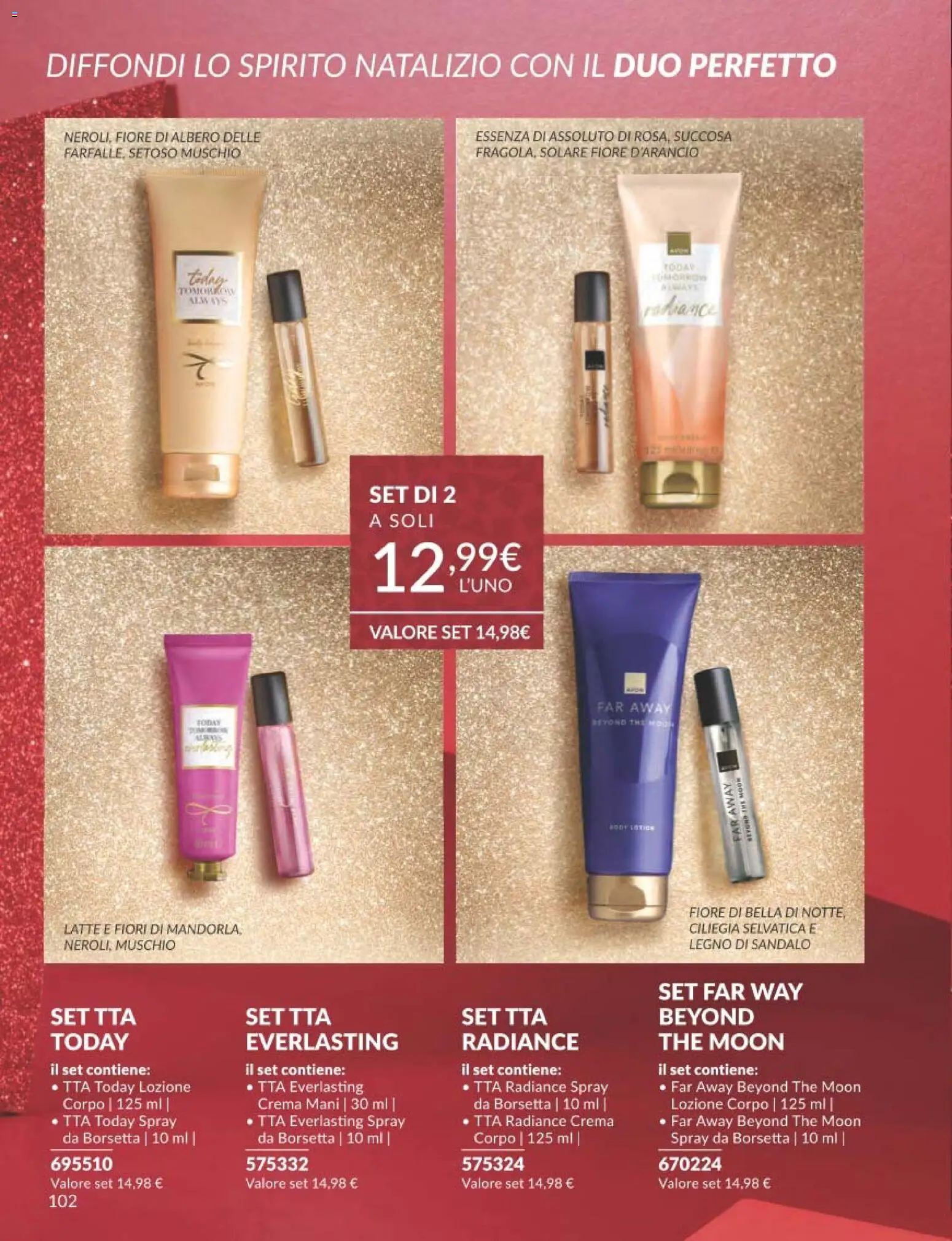 Volantino Avon del 01.12.2025 | Pagina: 102 | Prodotti: Crema, Latte, Borsetta, The