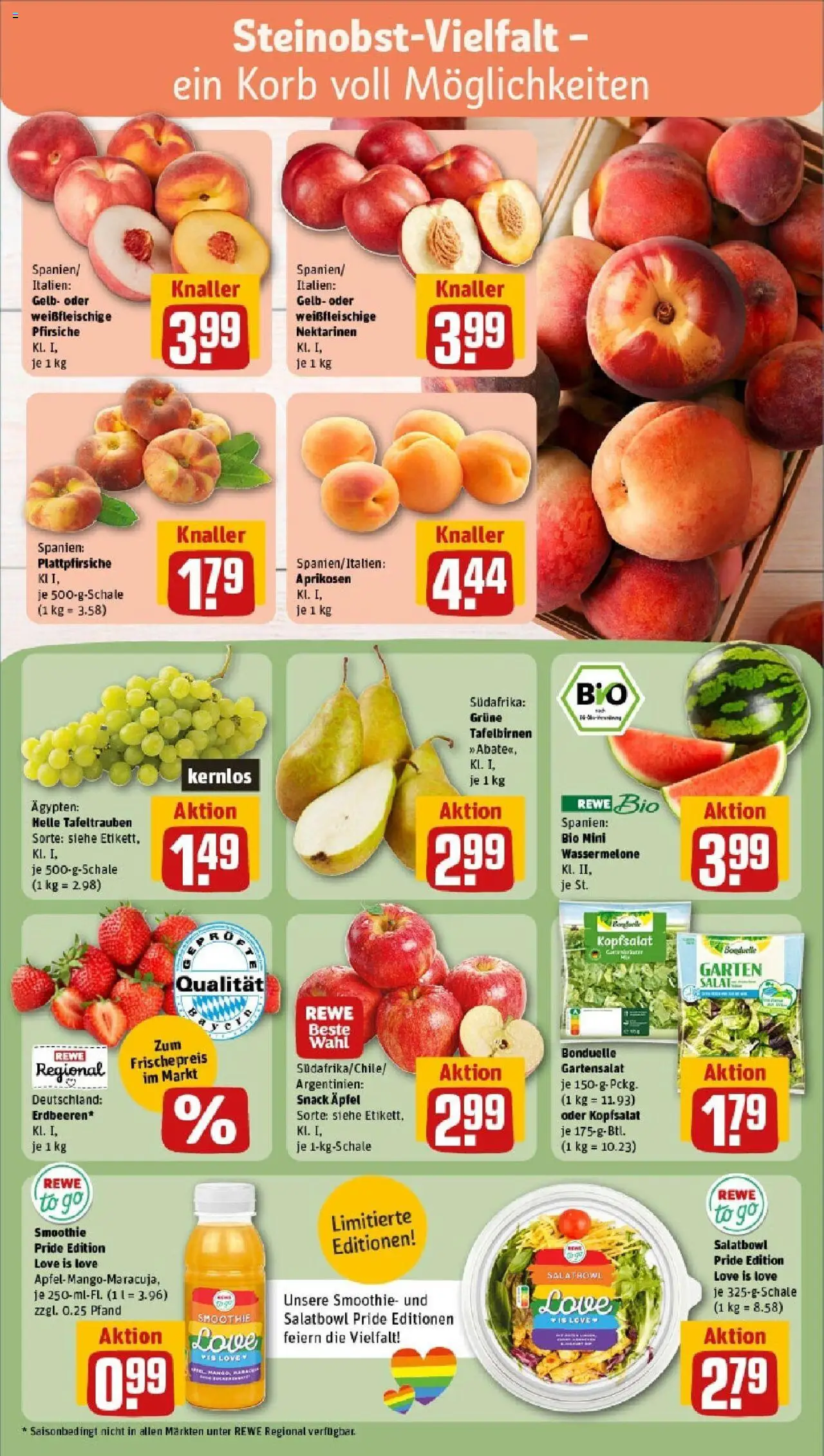Rewe prospekt Massbach	 - gültig ab dem 08.06.2025 | Seite: 6 | Produkte: Nektarinen, Korb, Äpfel, Salat