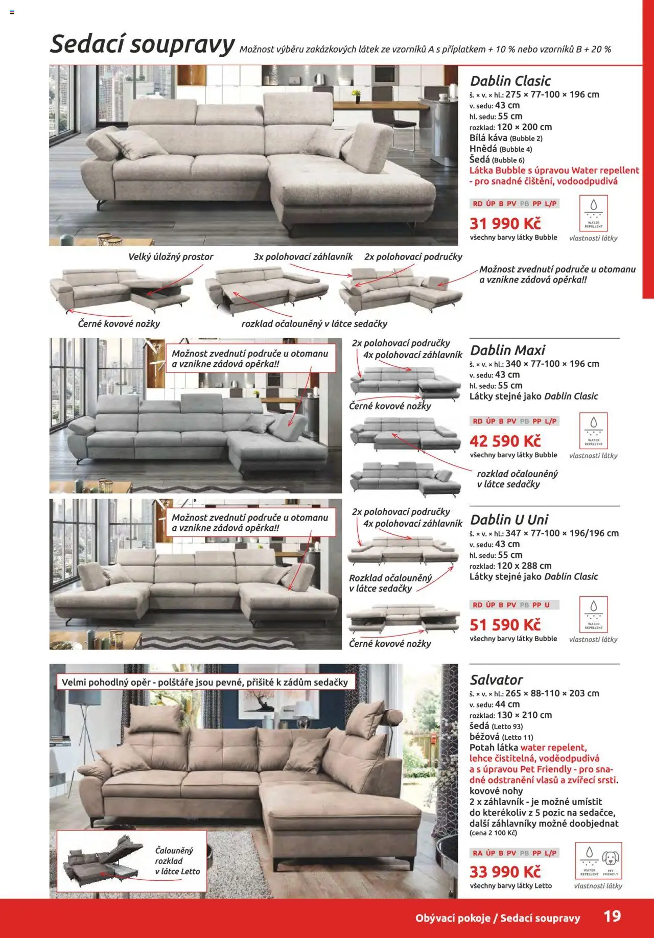 ORFA nábytek katalog 2025-2026 od 01.10.2025 | Strana: 19 | Produkty: Polštáře, Káva, Barvy, Sedačky