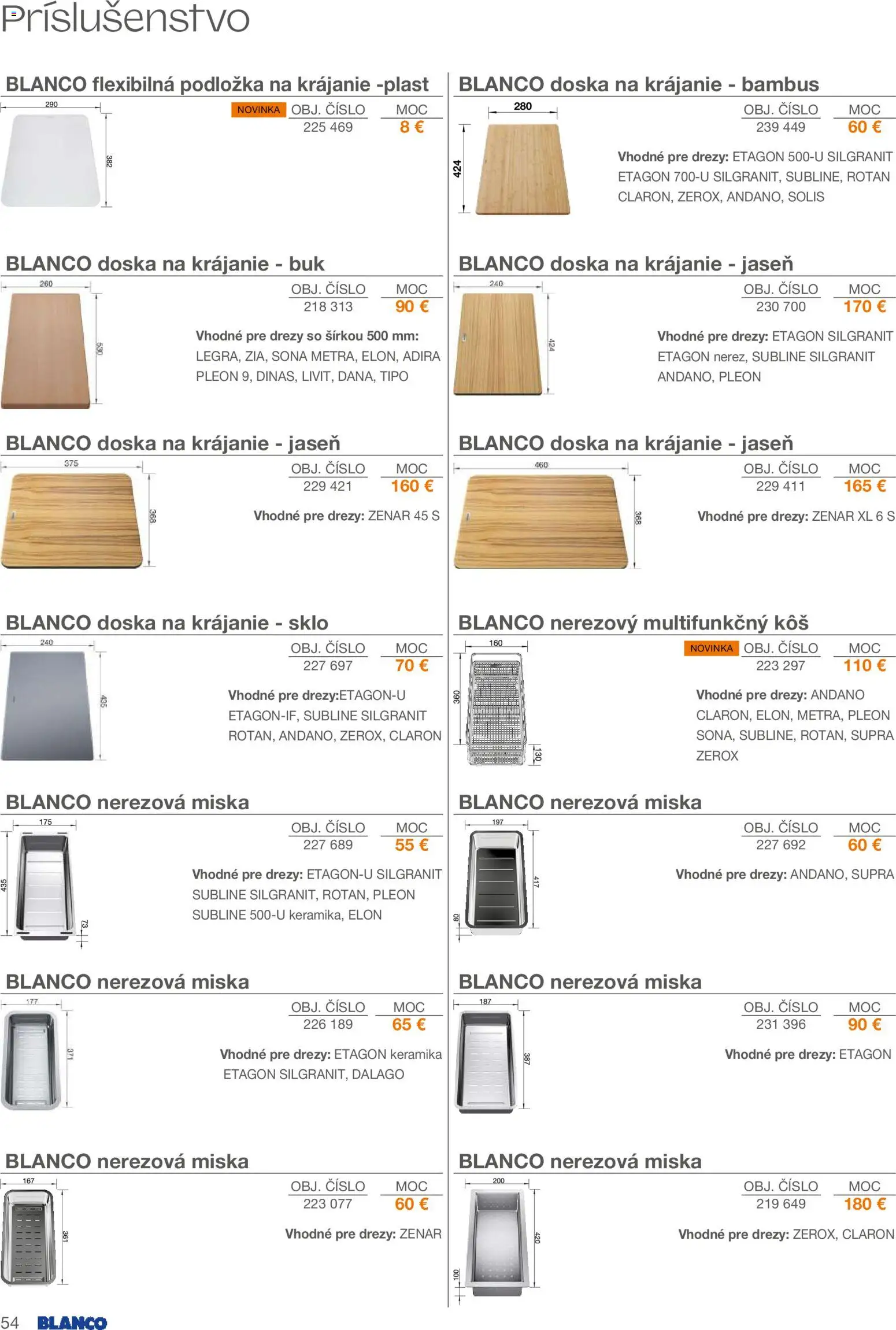 Nové Blanco akcie – leták je platný od 01.02.2026 | Strana: 54 | Produkty: Drezy, Kôš