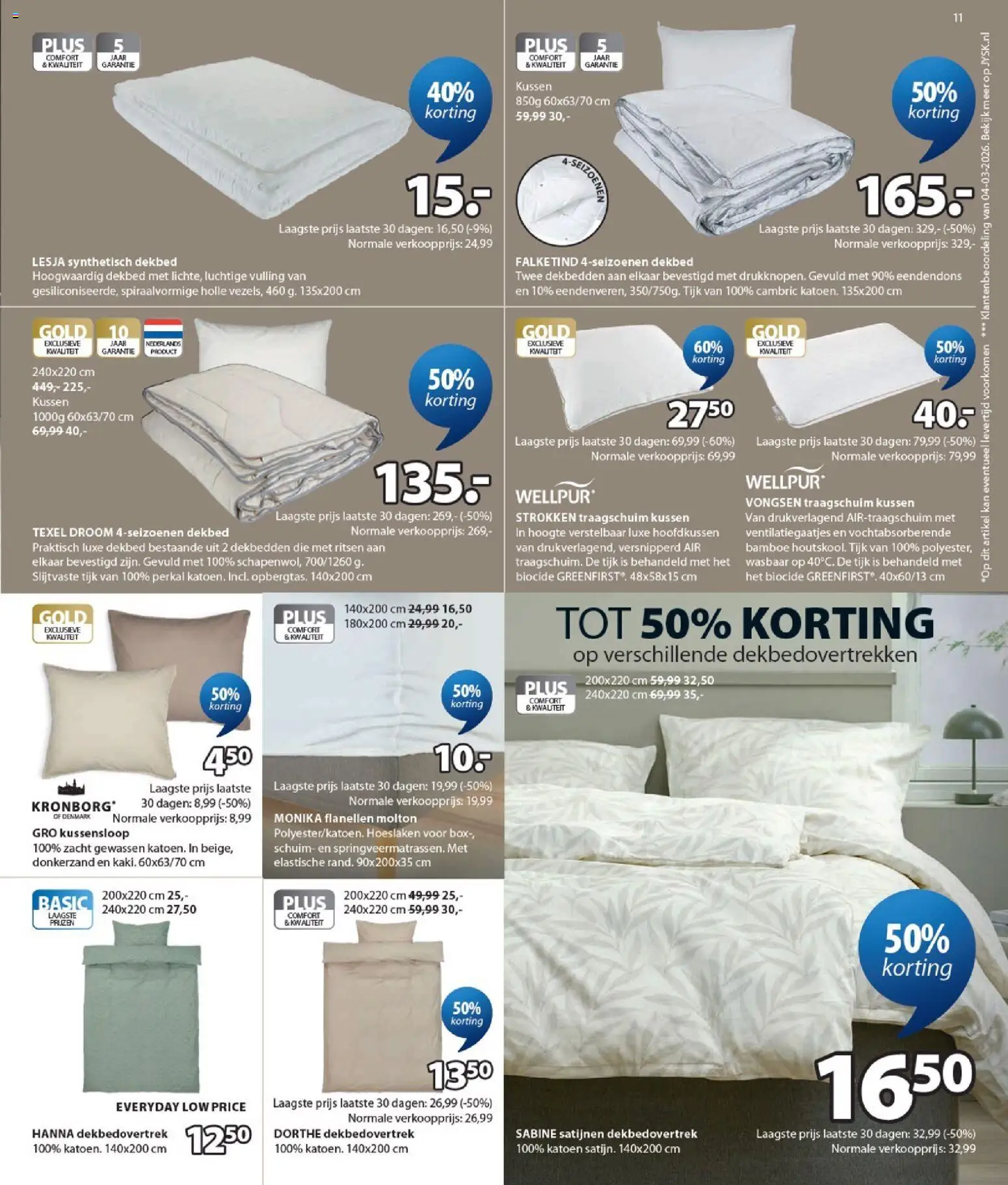 {H1} | Pagina: 11 | Producten: Dekbed, Kan, Kussen, Box
