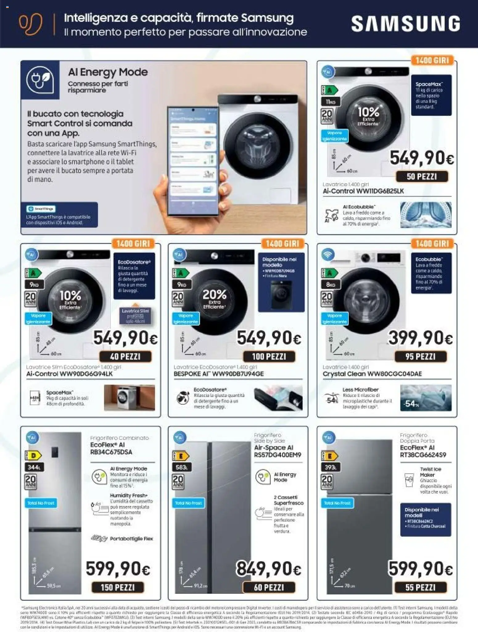 Volantino Unieuro del 04.11.2025 | Pagina: 27 | Prodotti: Lavatrice, Smartphone, Frigorifero, Samsung