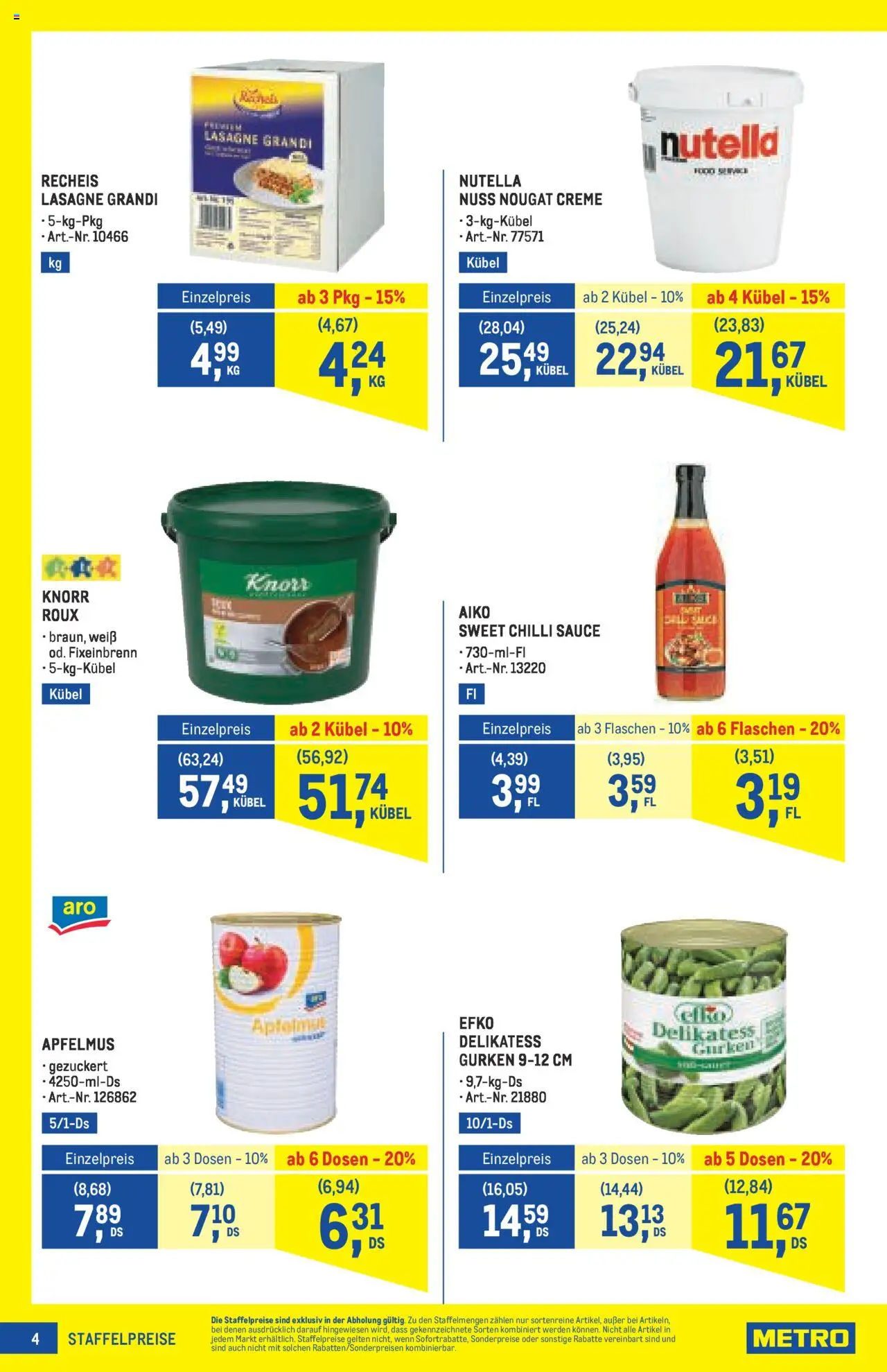 Metro Angebote Profi gültig ab 21.08.2025 | Seite: 4 | Produkte: Gurken, Creme