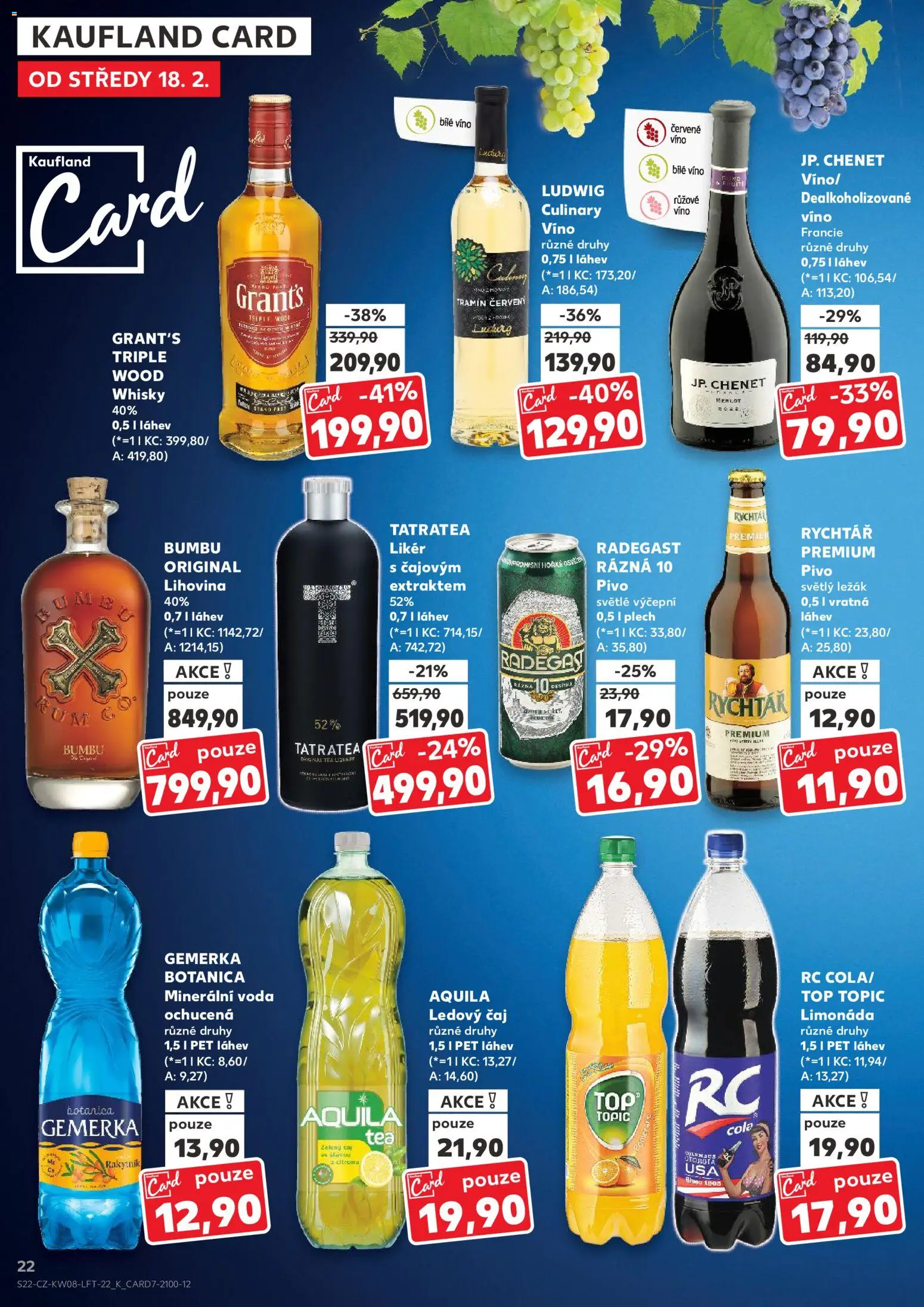 Kaufland leták - Chomutov od 18.02.2026 | Strana: 22 | Produkty: Limonáda, Minerální voda, Láhev, Tatratea