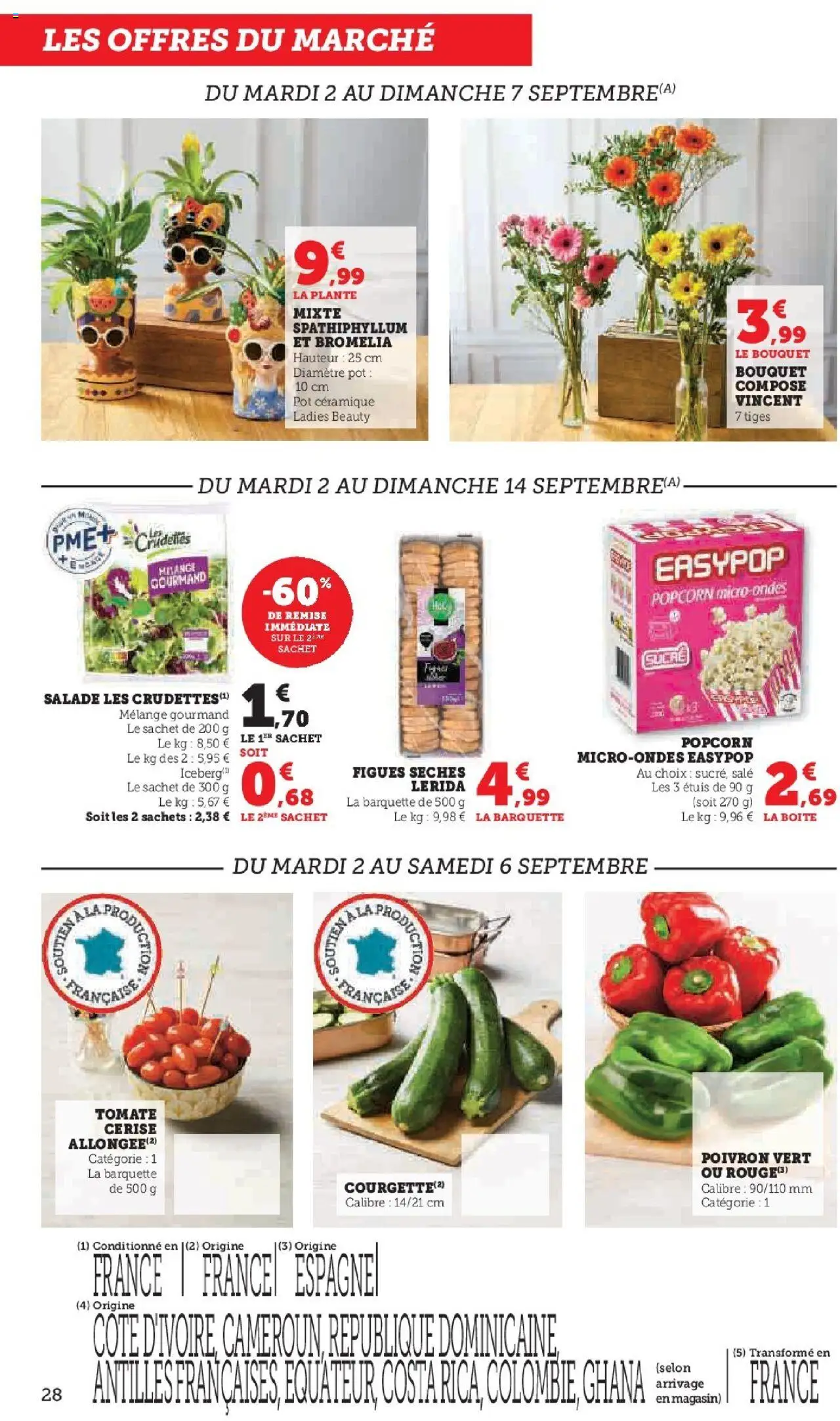  | Page: 28 | Produits: Salade, Sucre, Poivron, Tomate cerise