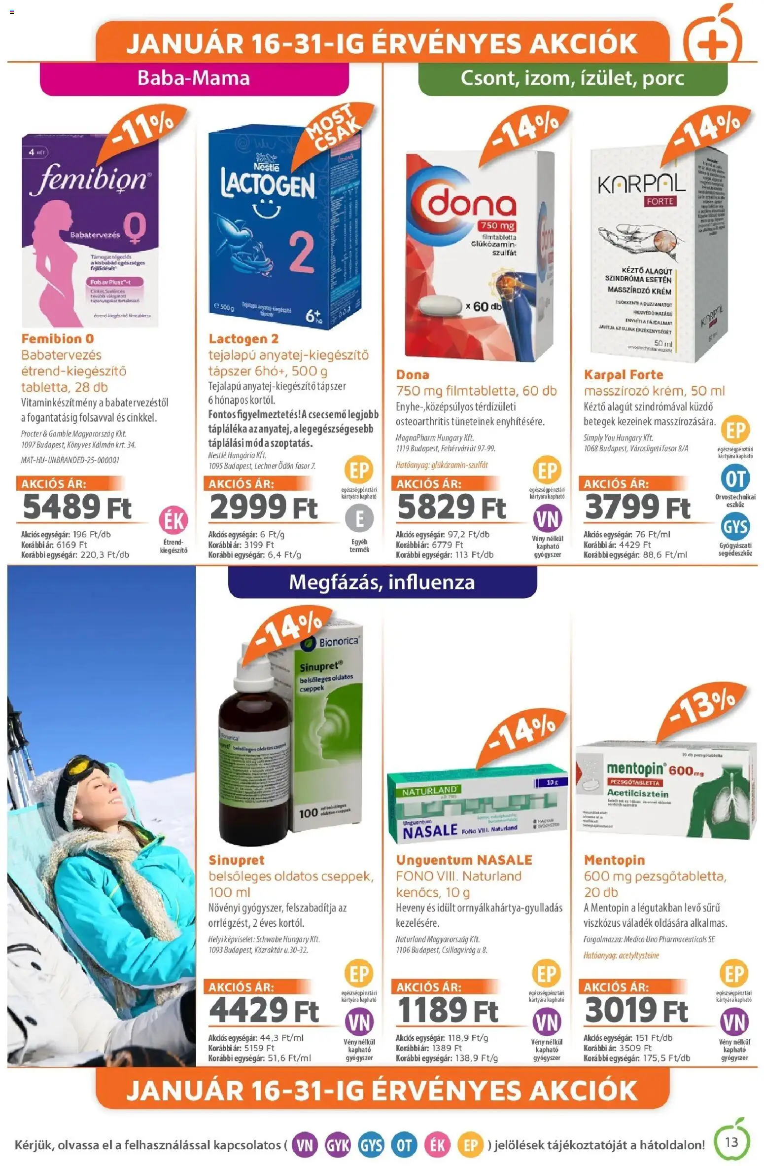 Alma Gyógyszertárak akciós ujság - amely érvényes a következő dátumtól: 01.01.2026 | Oldal: 13 | Termékek: Pezsgőtabletta