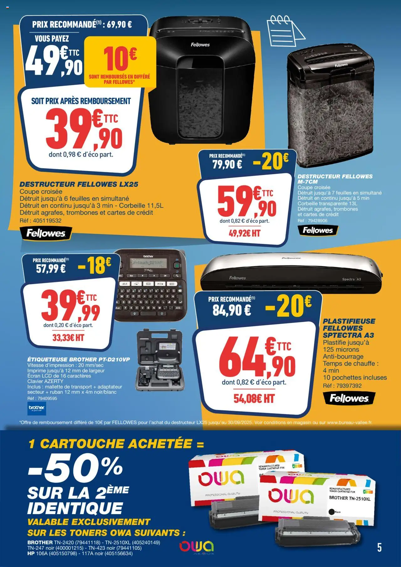  | Page: 5 | Produits: Clavier, Toner, Étiqueteuse, Cartouche