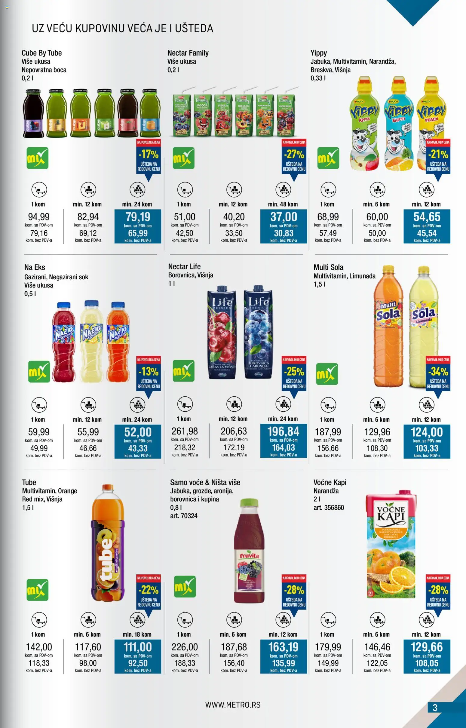 Metro katalog - važi od 01.12.2025 | Strana: 3 | Proizvode: Višnja, Borovnica, Fruvita, Sok