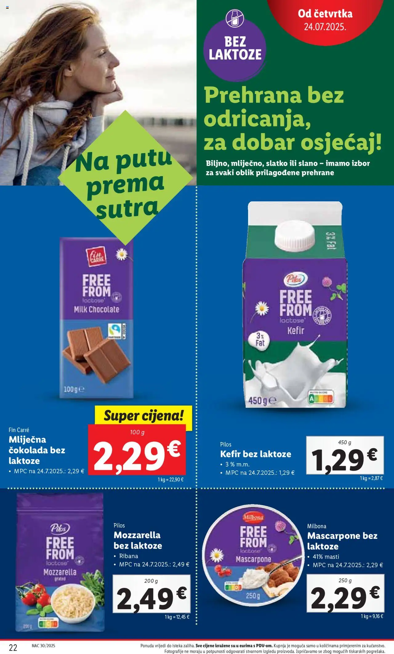 Lidl katalog | vrijedi od 24.07.2025 | Stranica: 22 | Proizvodi: Mozzarella, Mascarpone, Čokolada, Kefir