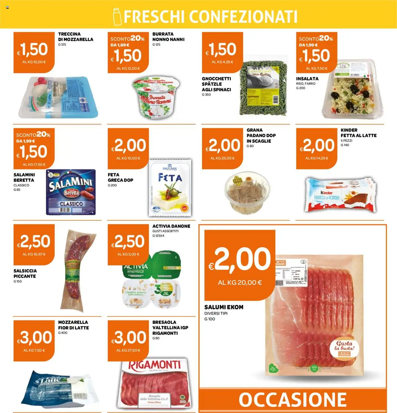 Volantino Ekom del 26.08.2025 | Pagina: 9 | Prodotti: Bresaola, Latte, Spinaci, Gnocchetti
