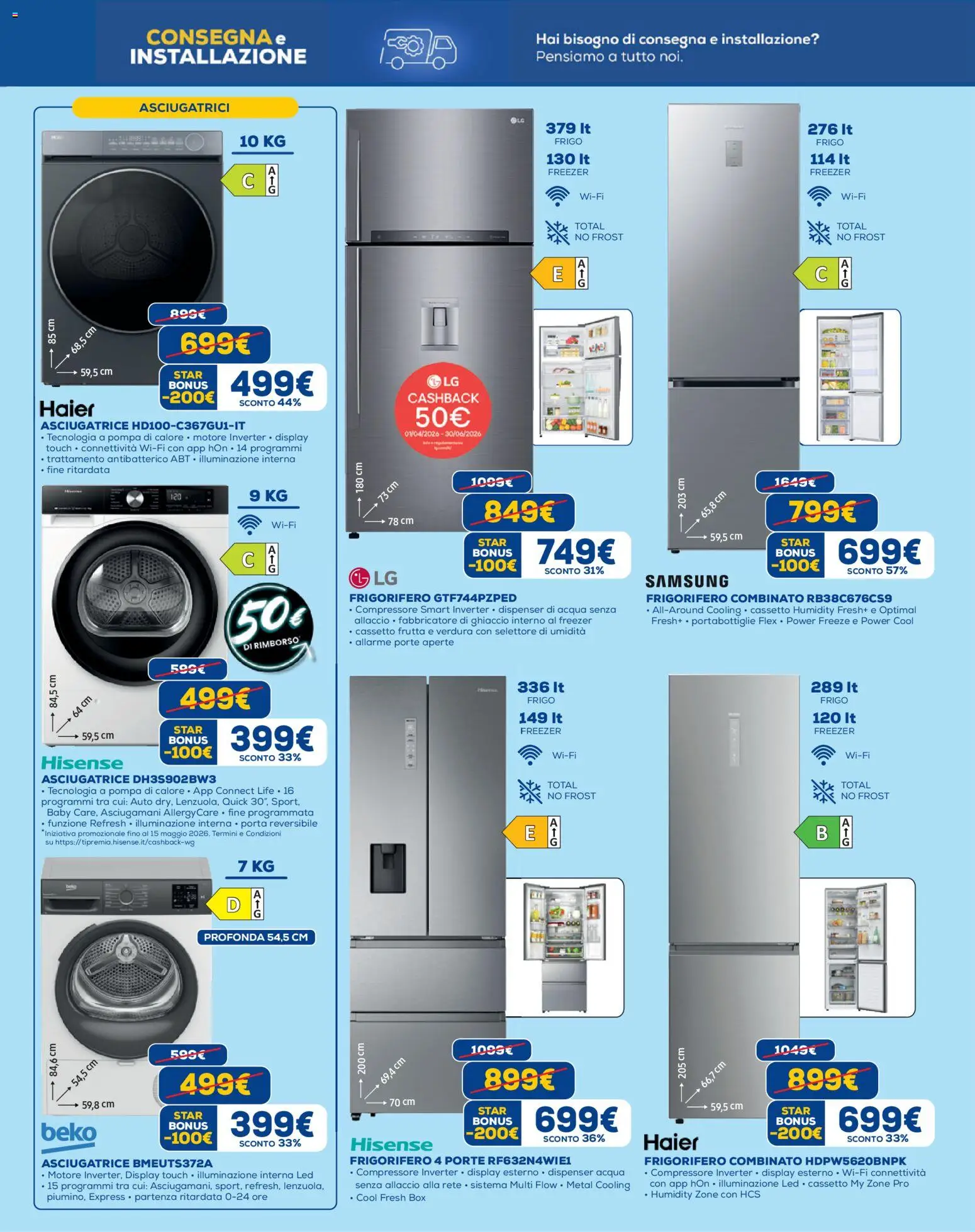 Volantino Euronics del 09.04.2026 | Pagina: 13 | Prodotti: Frutta, Freezer, Frigorifero, Samsung