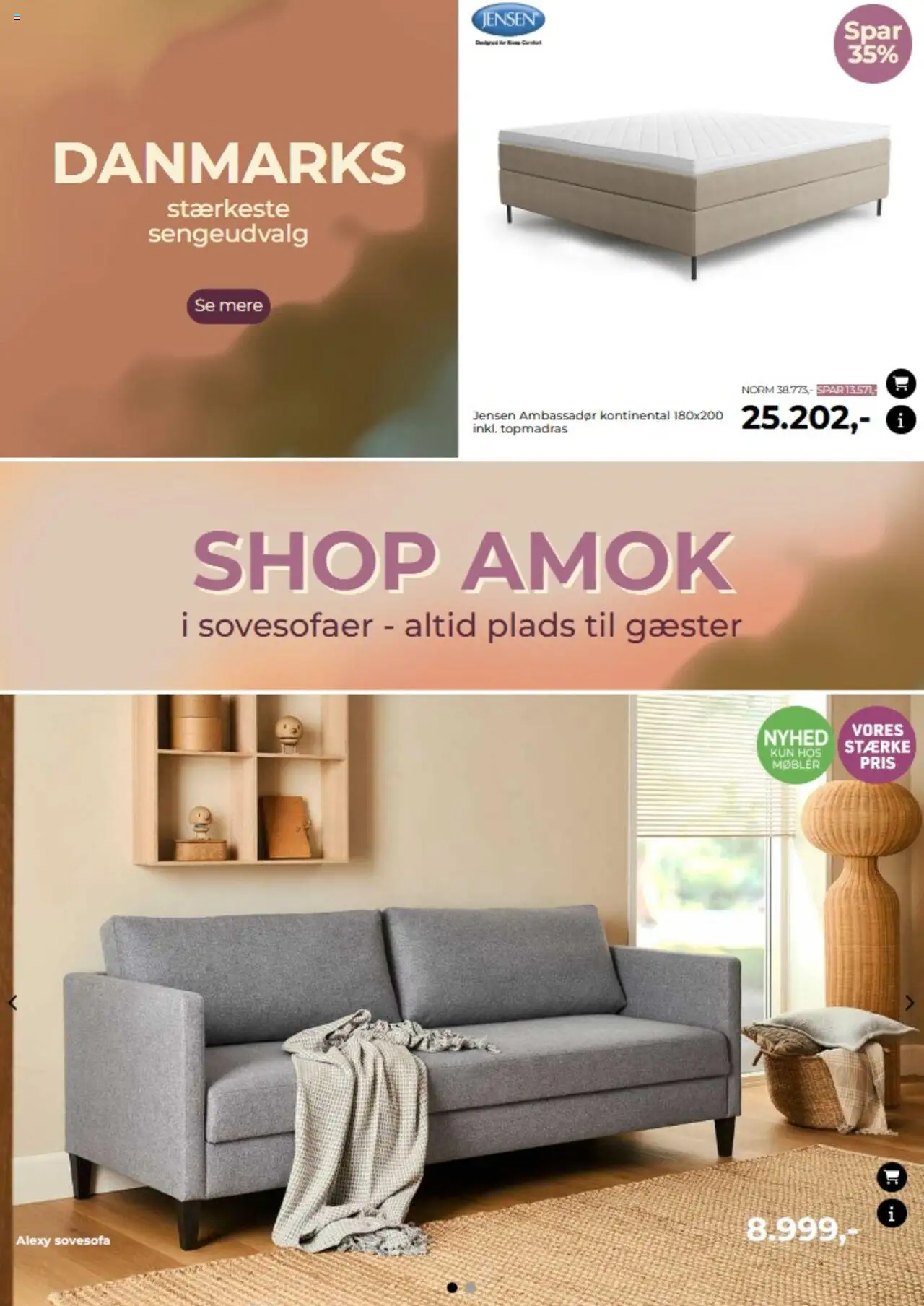 Møblér Tilbudsavis gyldig fra 28.08.2025 | Side: 31 | Produkter: Sovesofaer