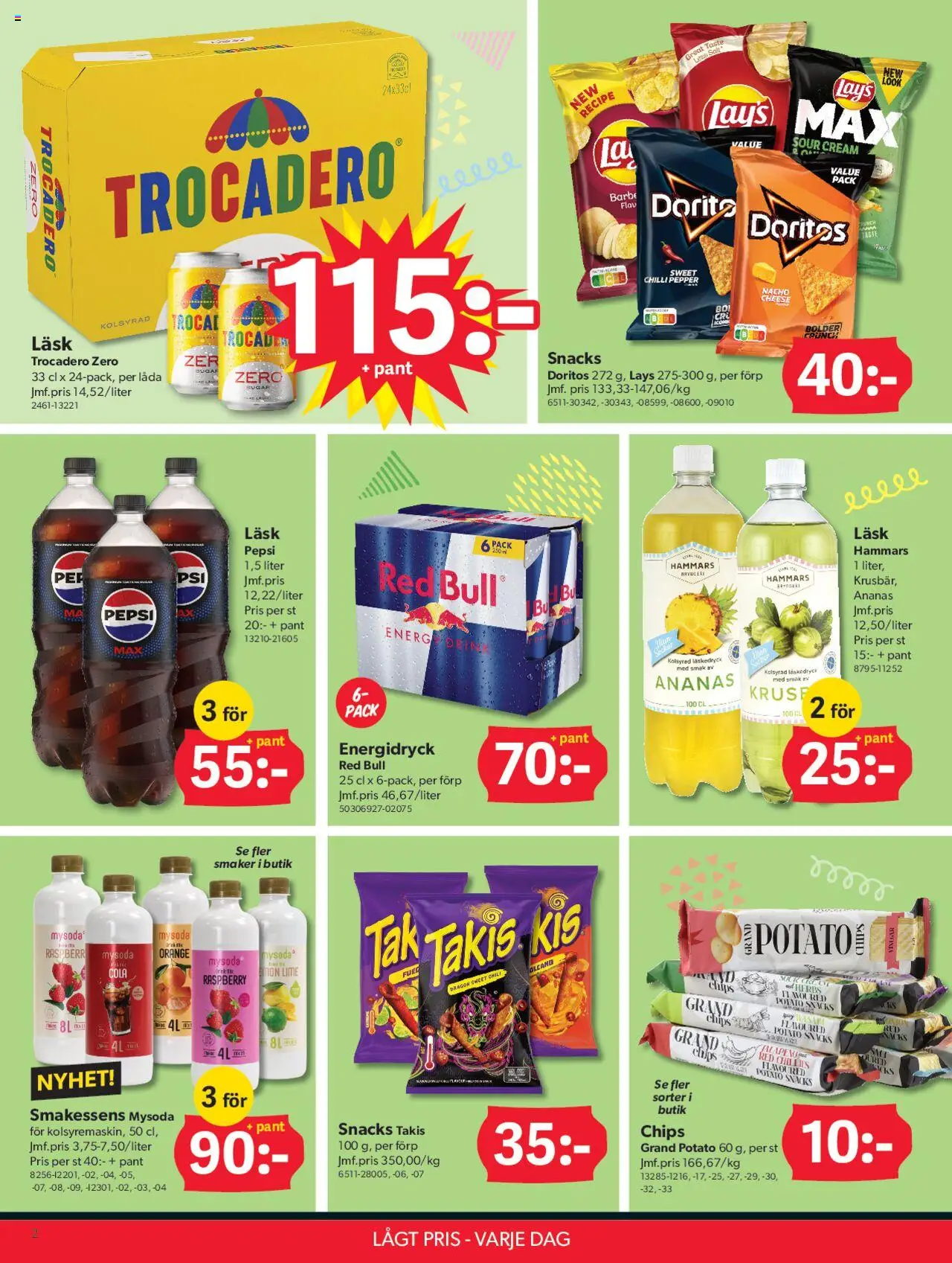 Dollar Store reklamblad aktuell från 11.08.2025 | Sida: 2 | Produkter: Chips, Pepsi, Chili, Ananas