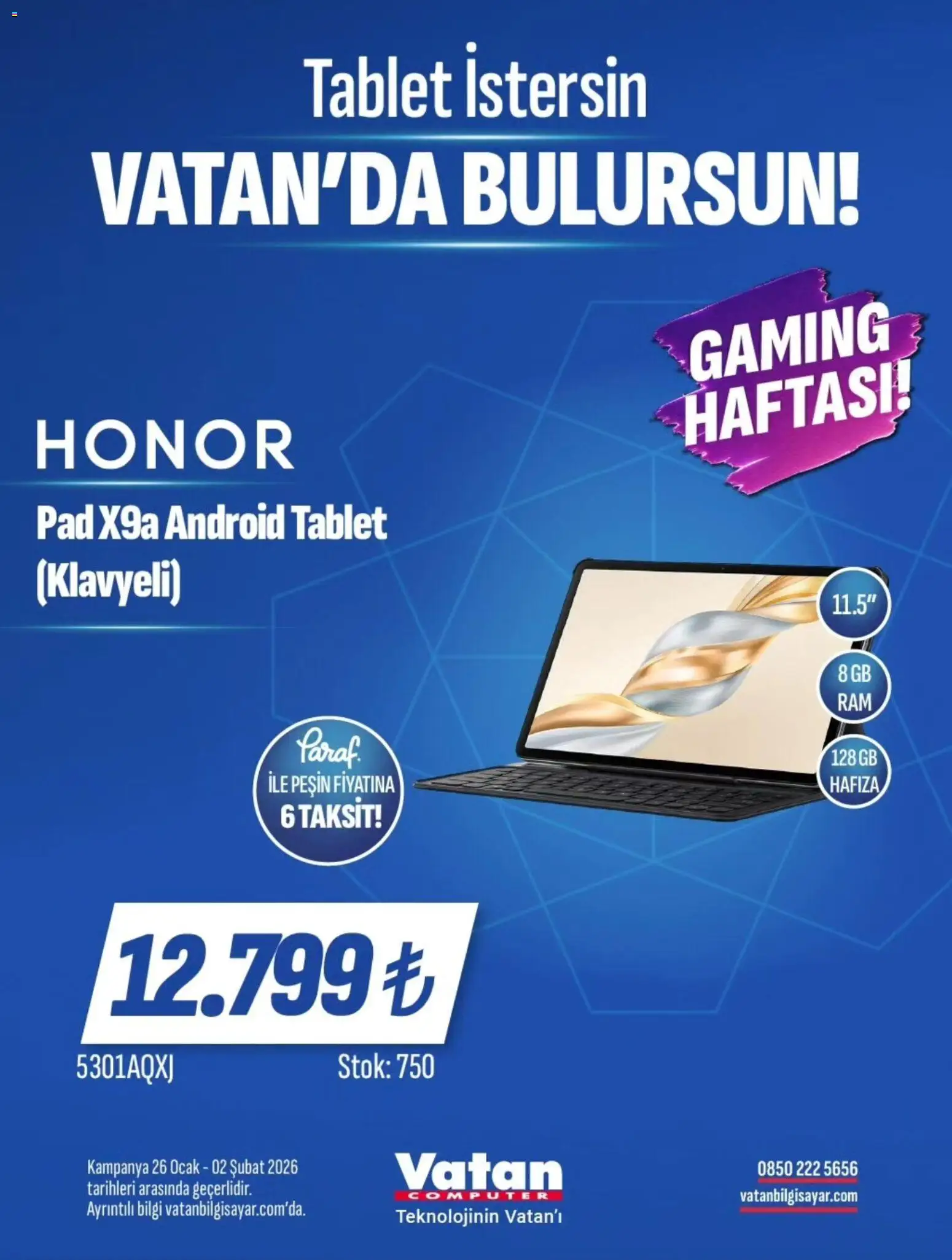 Vatan Bilgisayar İndirim - 26.01.2026 tarihinden itibaren geçerlidir | Sayfa: 3 | Ürünler: Tablet, Ocak