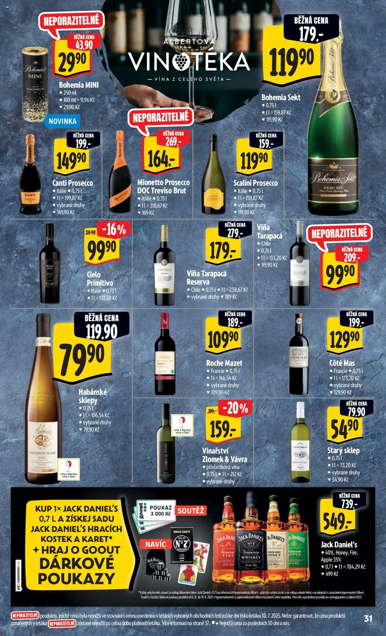 Albert leták - Hypermarket - Morava od 06.08.2025 | Strana: 39 | Produkty: Whiskey, Prosecco, Primitivo, Jack Daniel’s